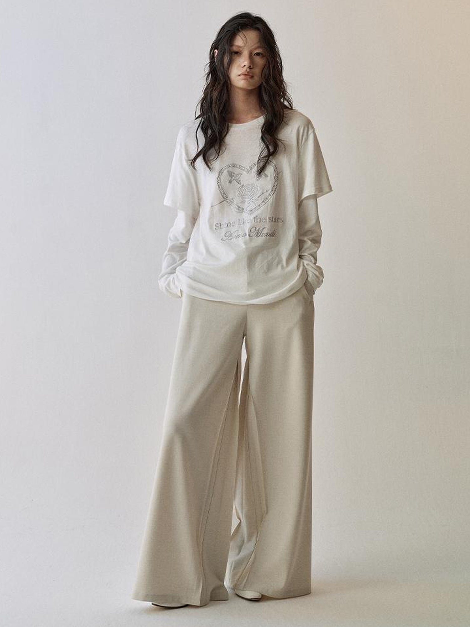 AnnoMundi Pleated Wide Leg Trousers With Dual Waist