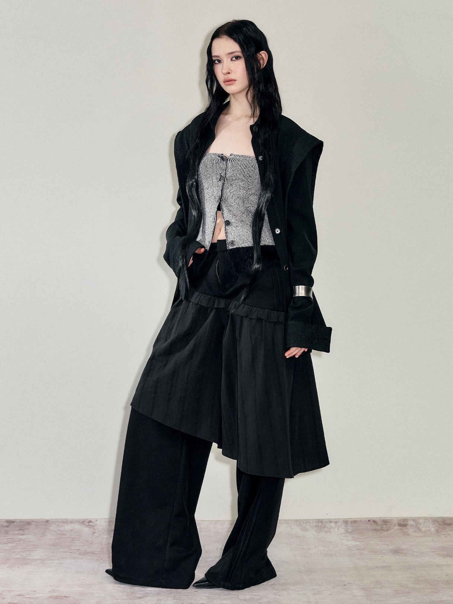 AnnoMundi Reconstructive Knit Vest With Long Pile Trim