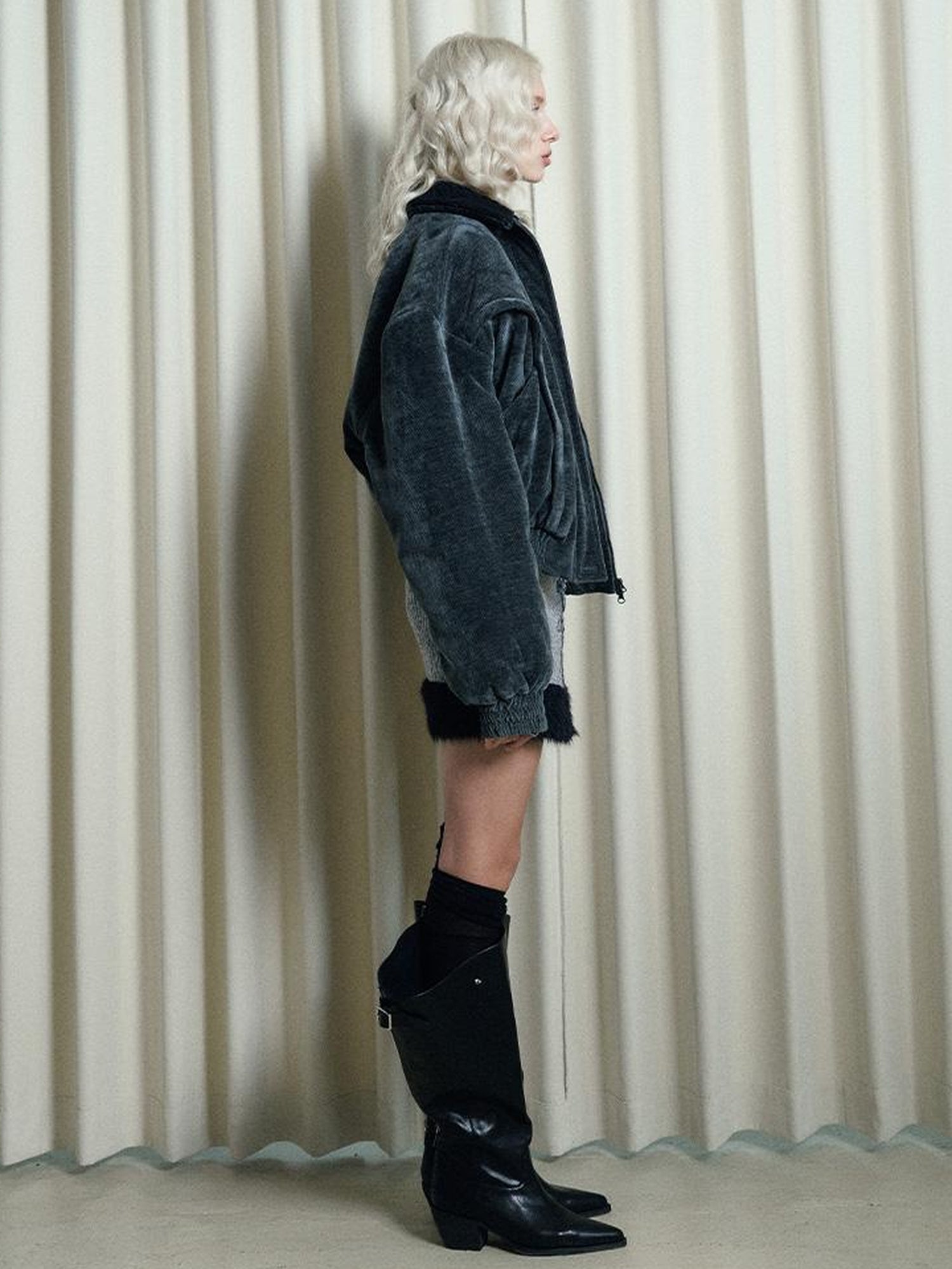 AnnoMundi Reconstructive Knit Vest With Long Pile Trim