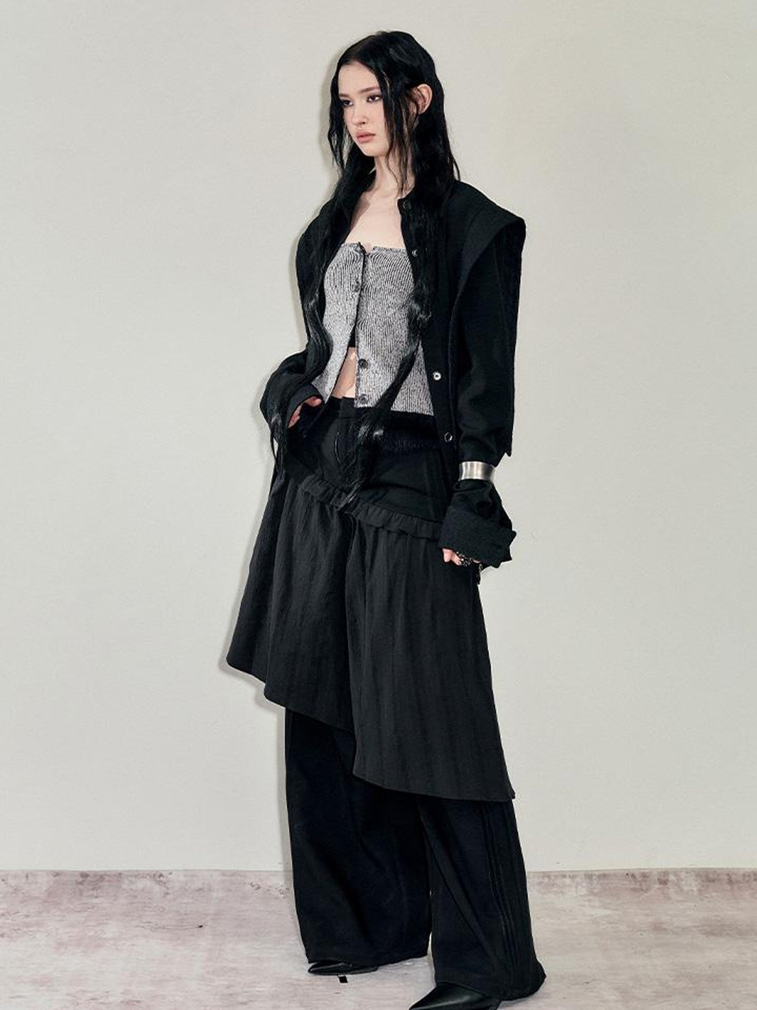 AnnoMundi Reconstructive Knit Vest With Long Pile Trim