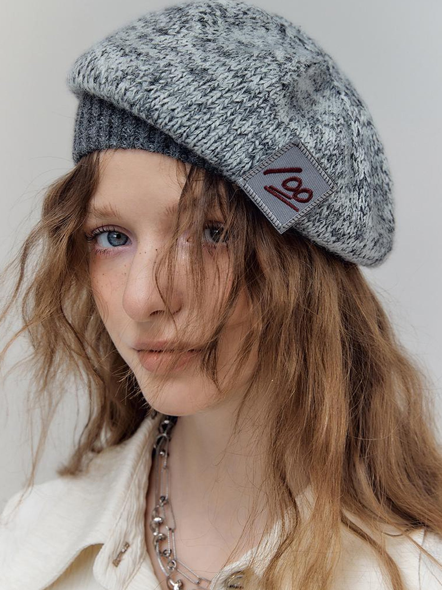 AnnoMundi Retro Embroidered Knit Beanie With Mother Gift Motif