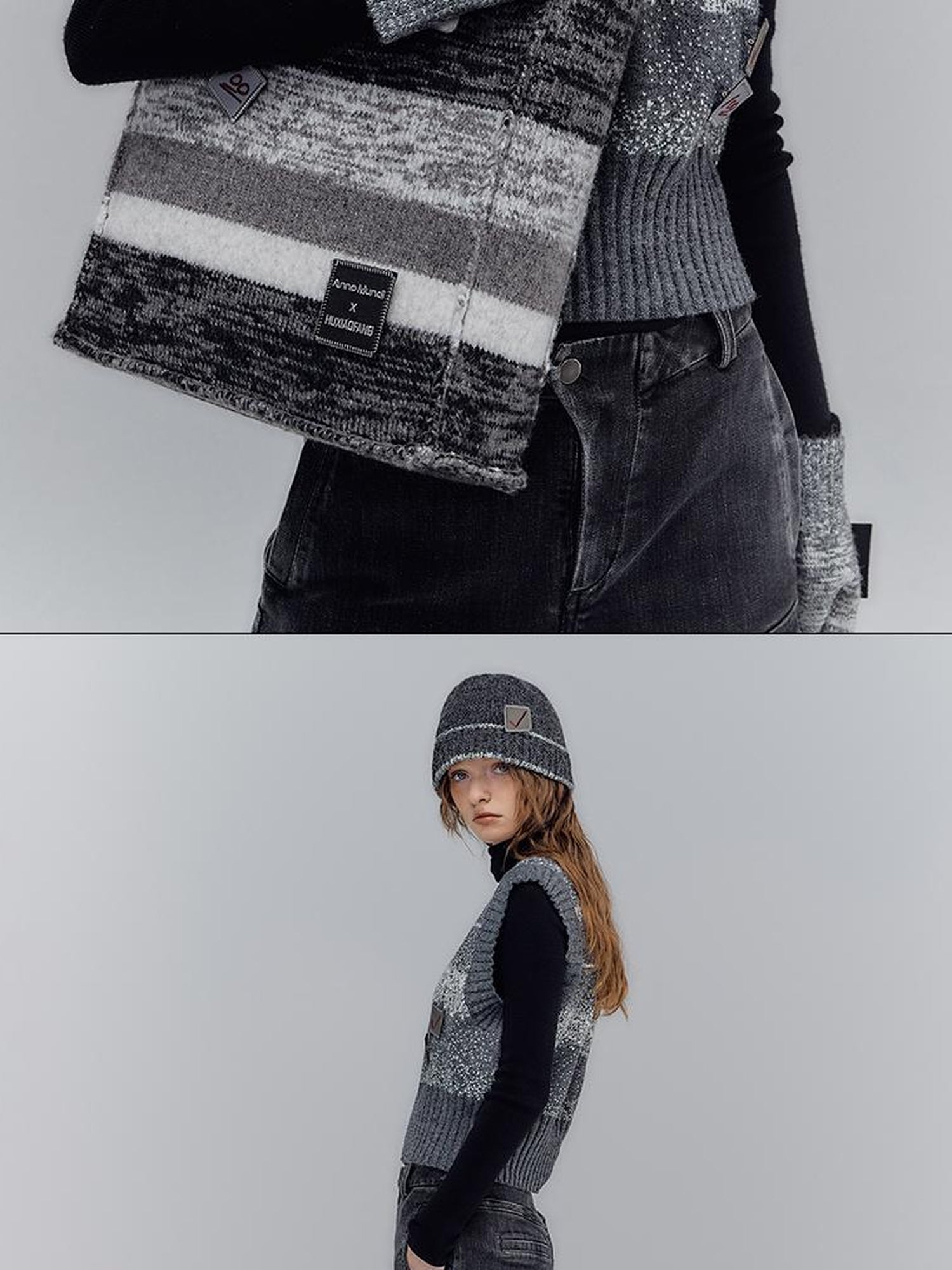 AnnoMundi Retro Embroidered Knit Beanie With Mother Gift Motif