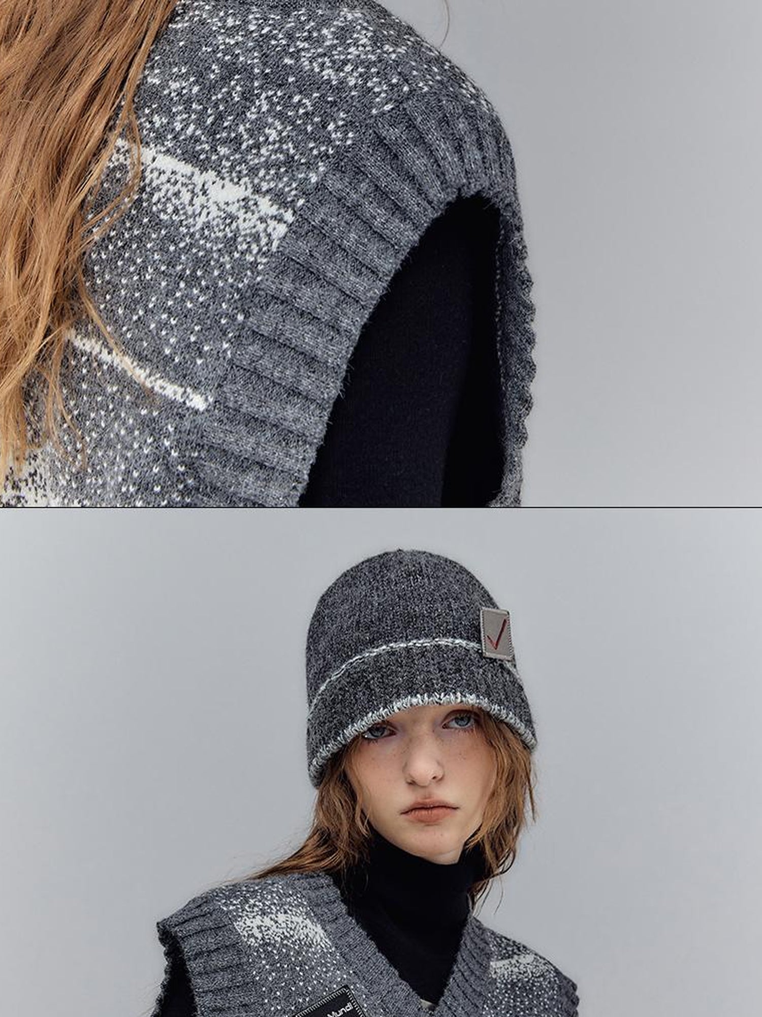 AnnoMundi Retro Embroidered Knit Beanie With Mother Gift Motif