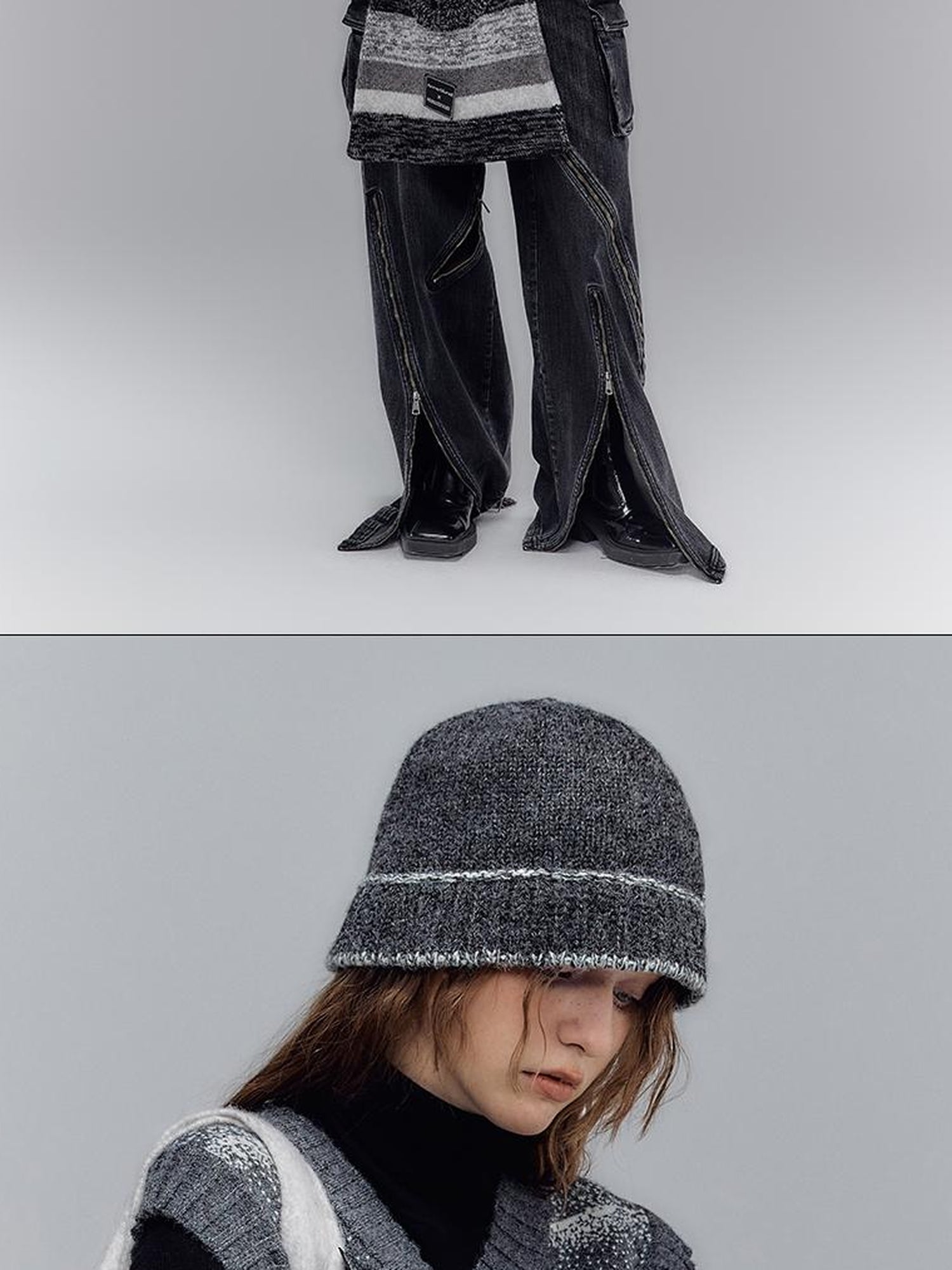 AnnoMundi Retro Embroidered Knit Beanie With Mother Gift Motif