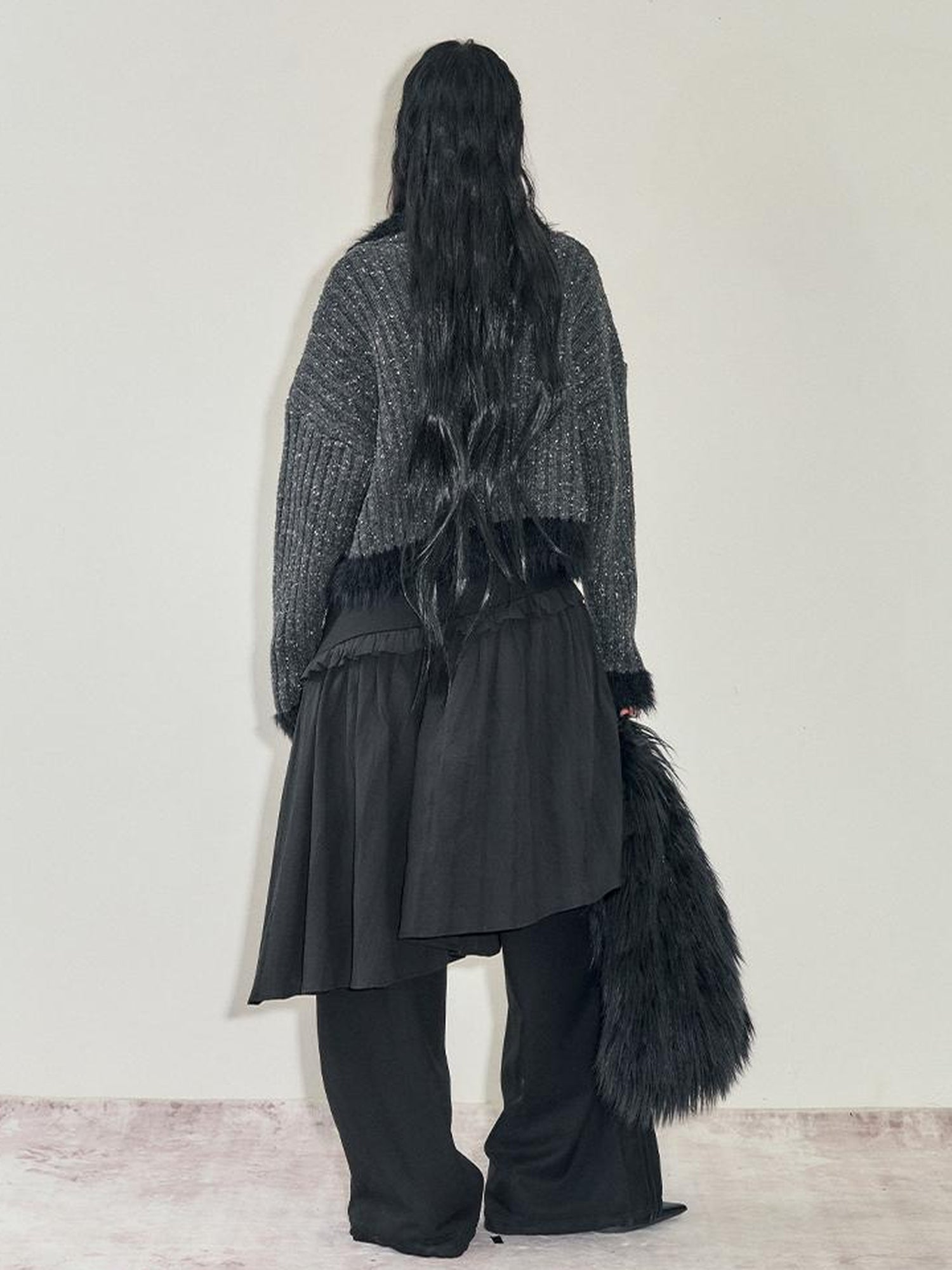 AnnoMundi Retro Knit Jacket With Faux Fur Trim And Frog Closures