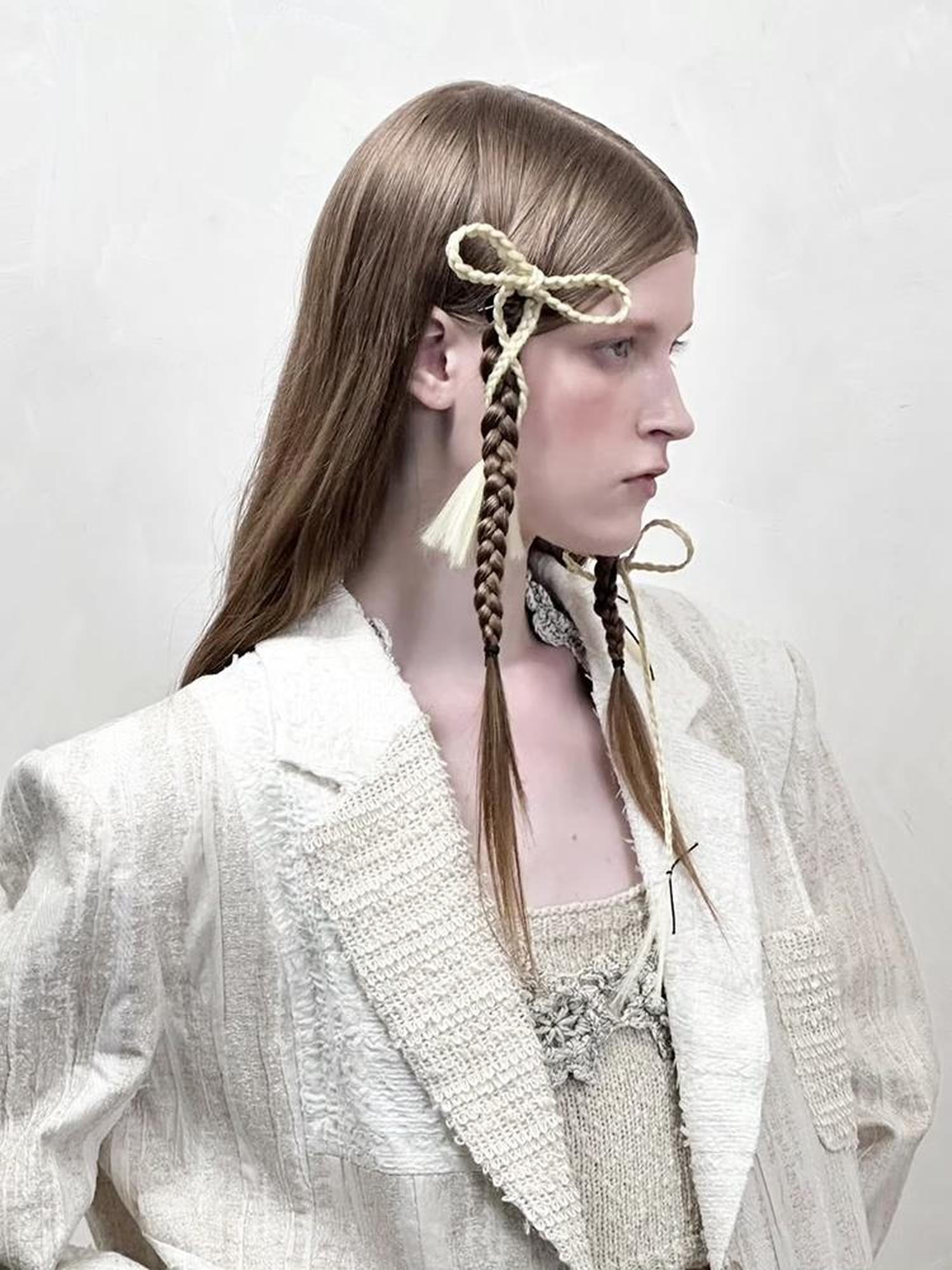 AnnoMundi Retro Linen Blazer With Woven Texture