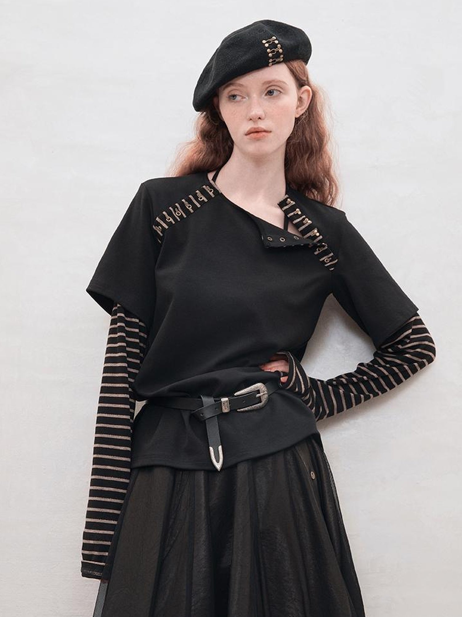 AnnoMundi Retro Stripe Hook Knit Tee