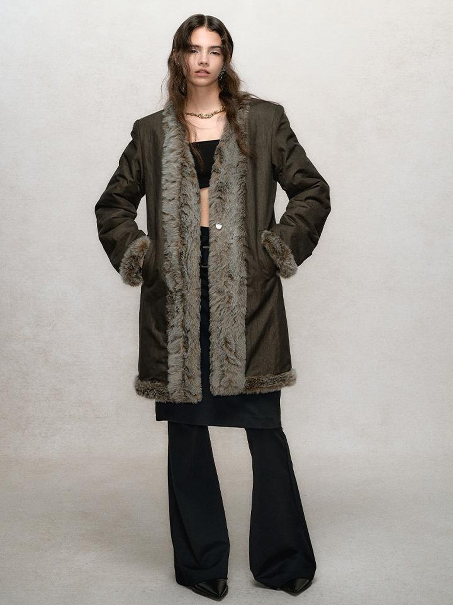 AnnoMundi Reversible Trench Coat With Contrast Collar