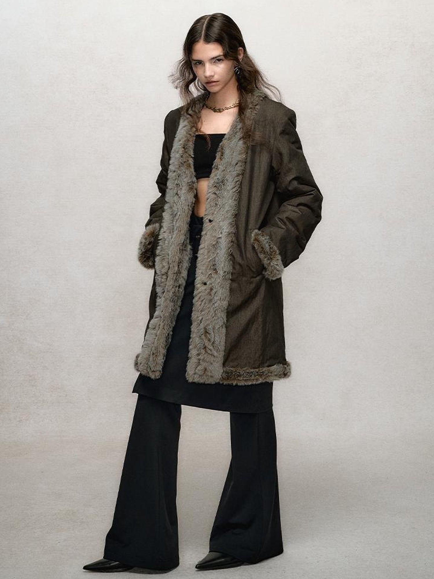 AnnoMundi Reversible Trench Coat With Contrast Collar