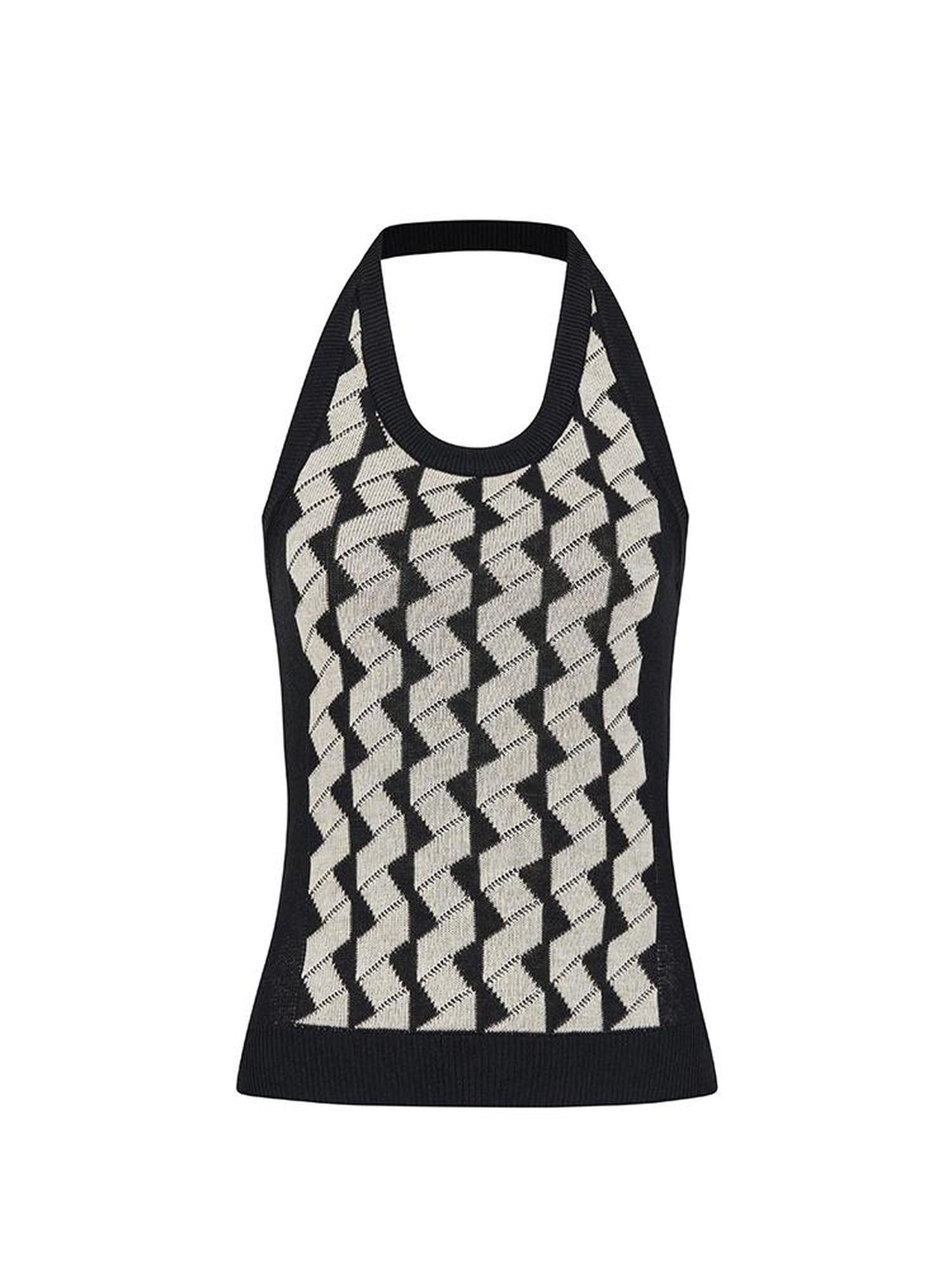 AnnoMundi Rippled Retro V-Neck Linen Blend Top