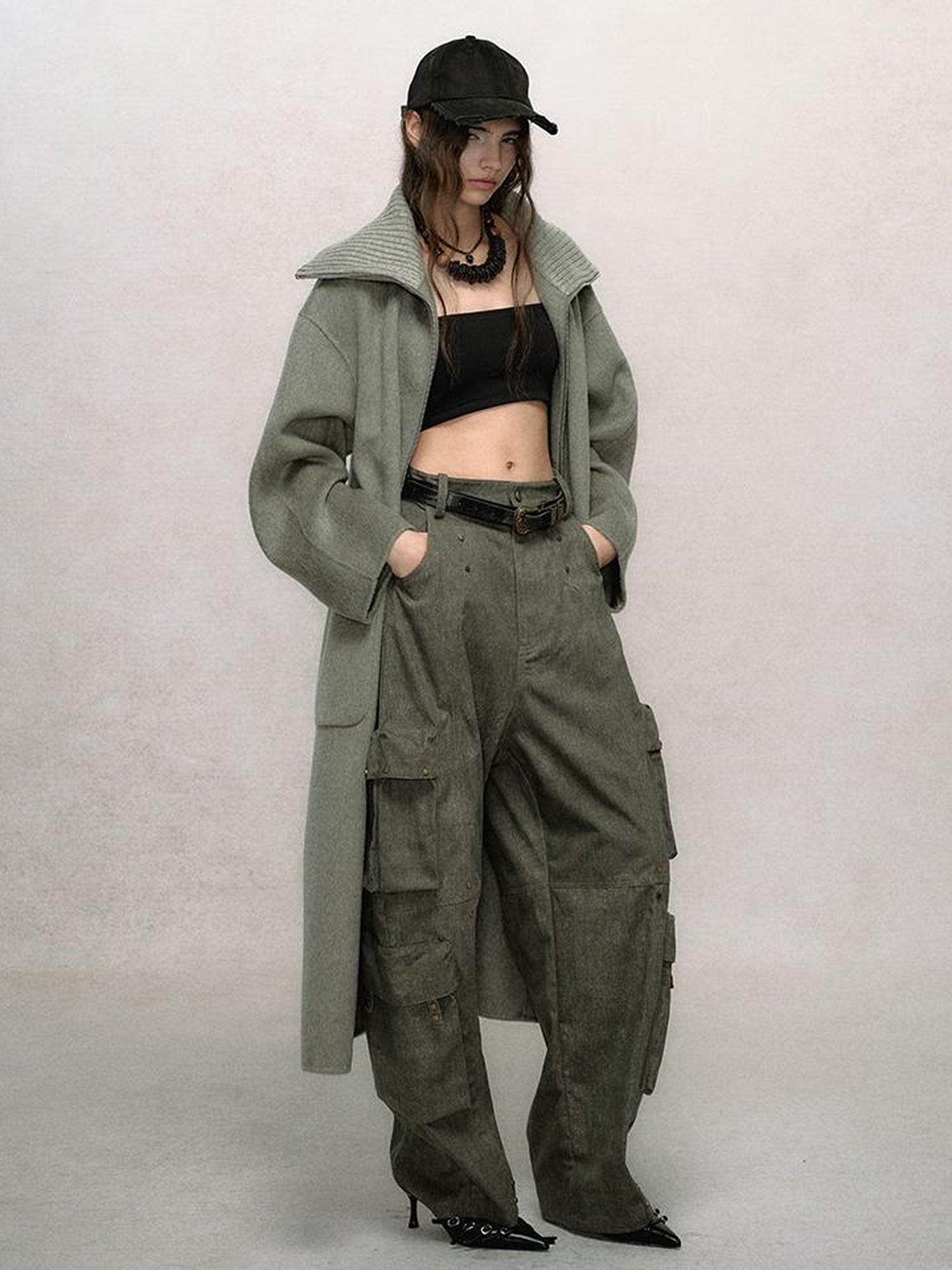 AnnoMundi Rivet Detail Cargo Pants With Punk Retro Style