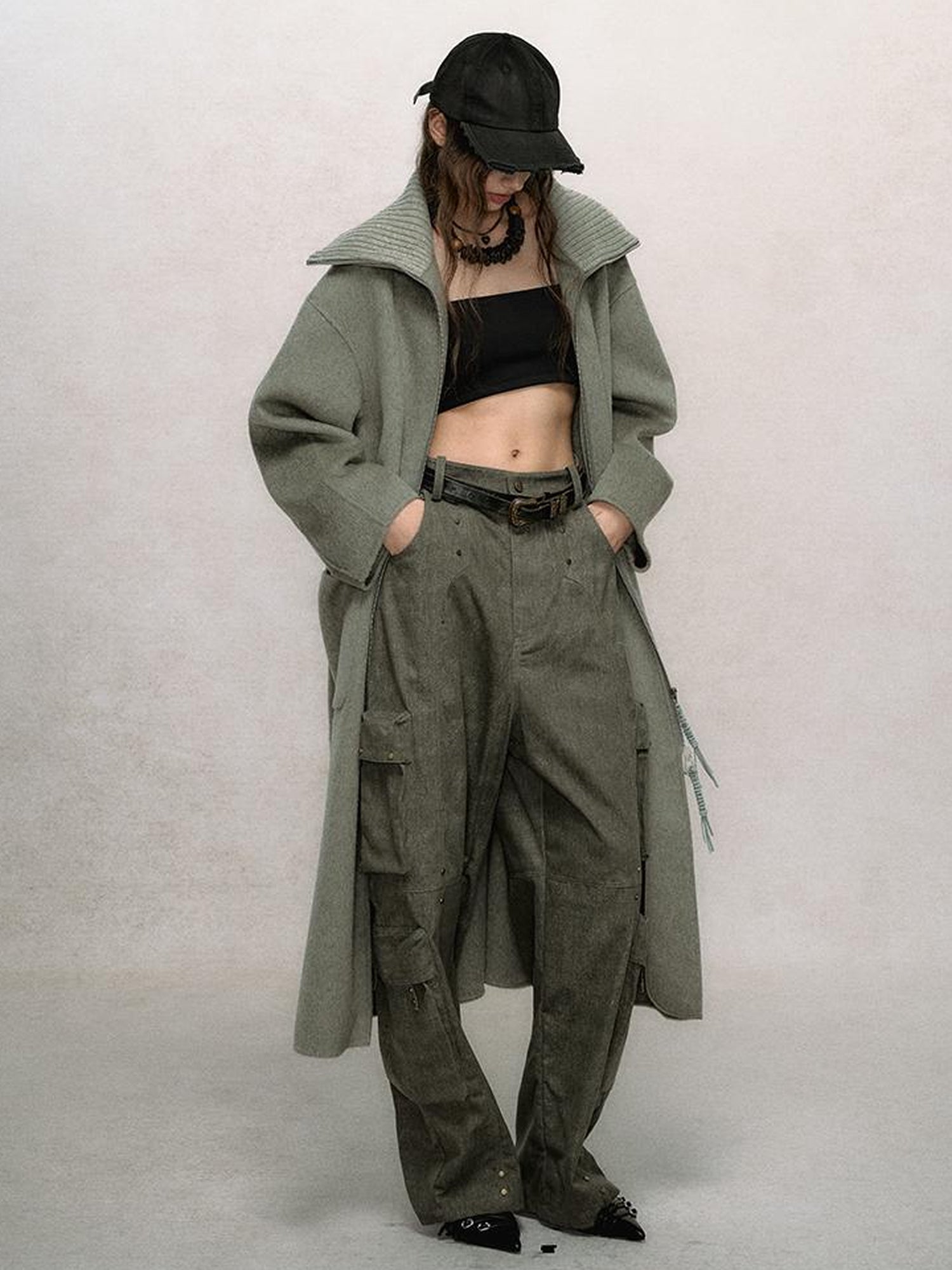 AnnoMundi Rivet Detail Cargo Pants With Punk Retro Style