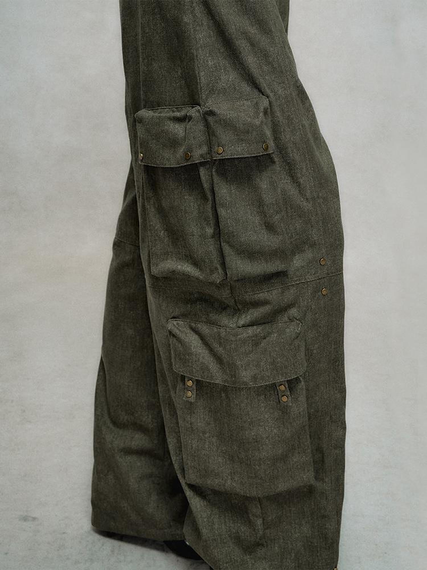 AnnoMundi Rivet Detail Cargo Pants With Punk Retro Style