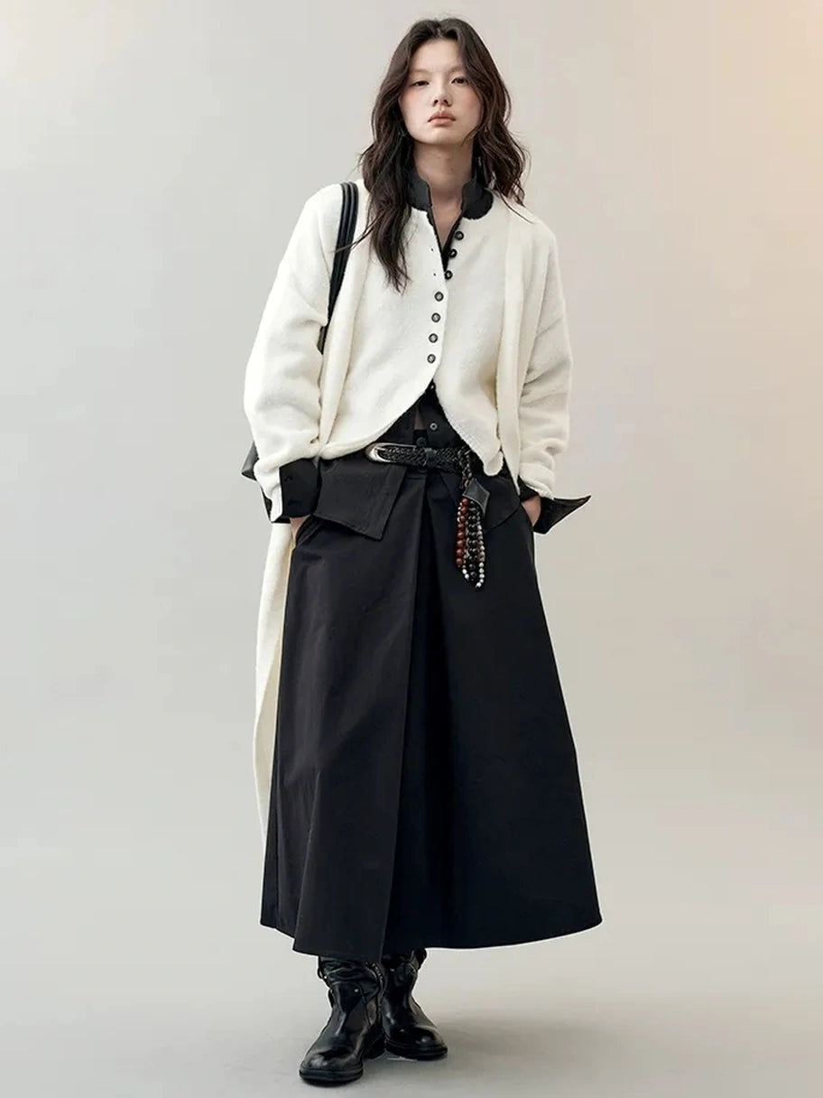 AnnoMundi Rooted Tides Embroidered Shirt V-neck T-shirt Long Sleeve Shirts