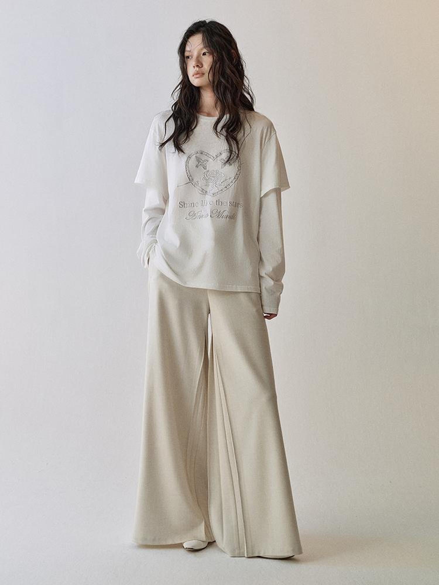 AnnoMundi Rose Embroidered Layered T Shirt