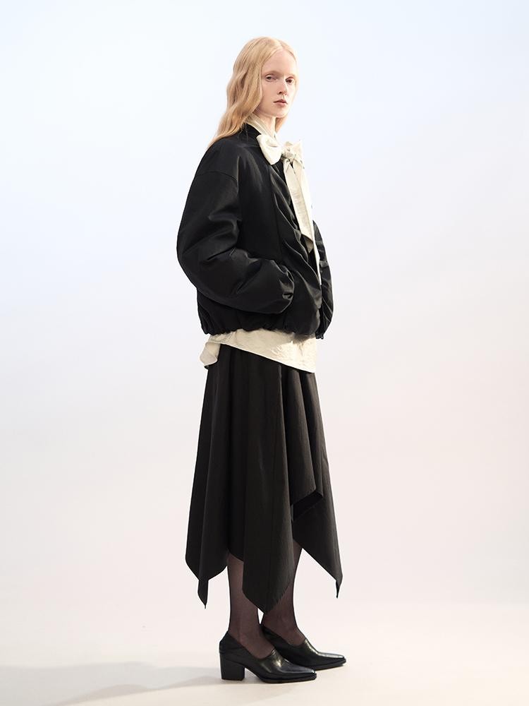 AnnoMundi Ruched Drawstring Zip Up 100 Percent Cotton Women&