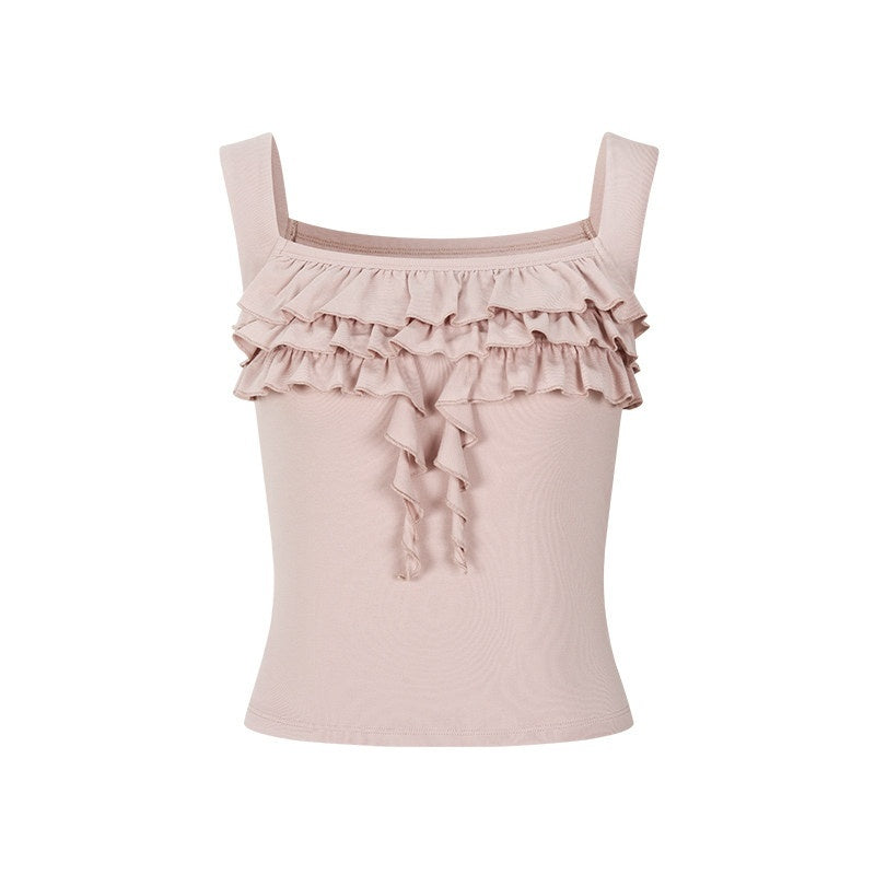 AnnoMundi Ruched Floral Square Neck Lace Trim Women&