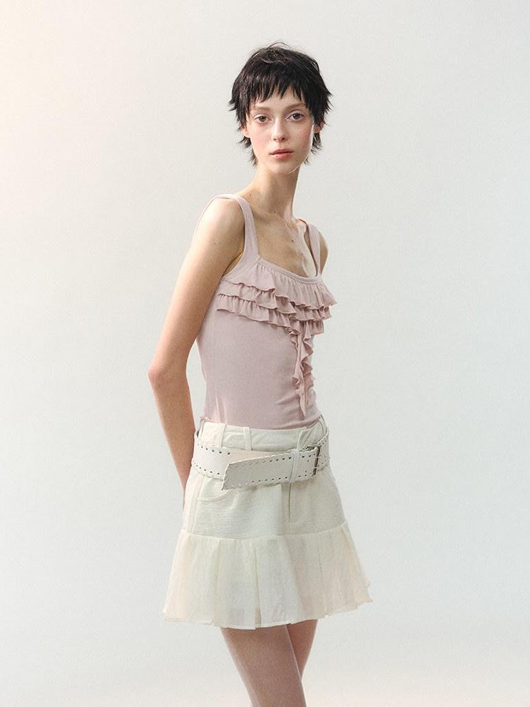 AnnoMundi Ruched Floral Square Neck Lace Trim Women&