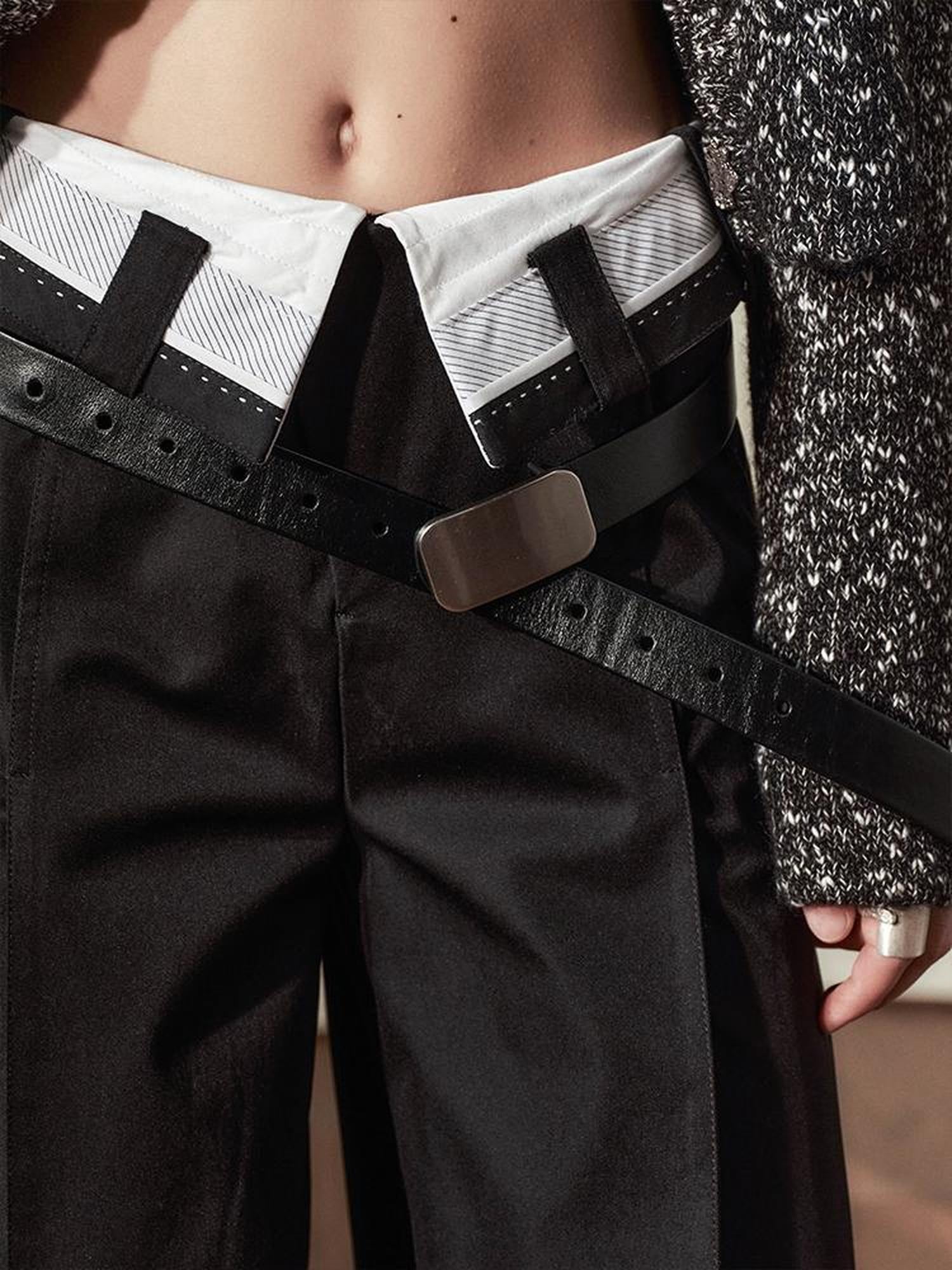 AnnoMundi Sanyu Inspired Flared Trousers With Folded Waist