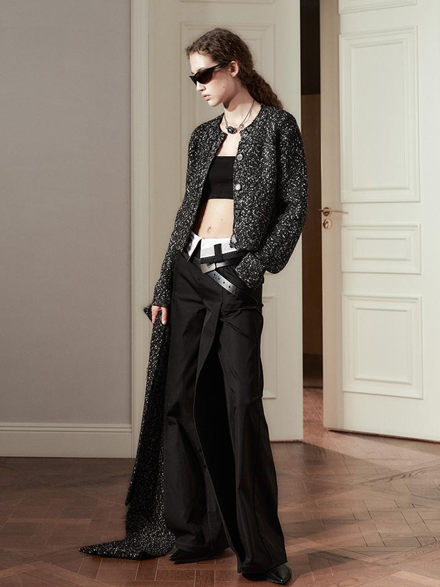 AnnoMundi Sanyu Inspired Flared Trousers With Folded Waist