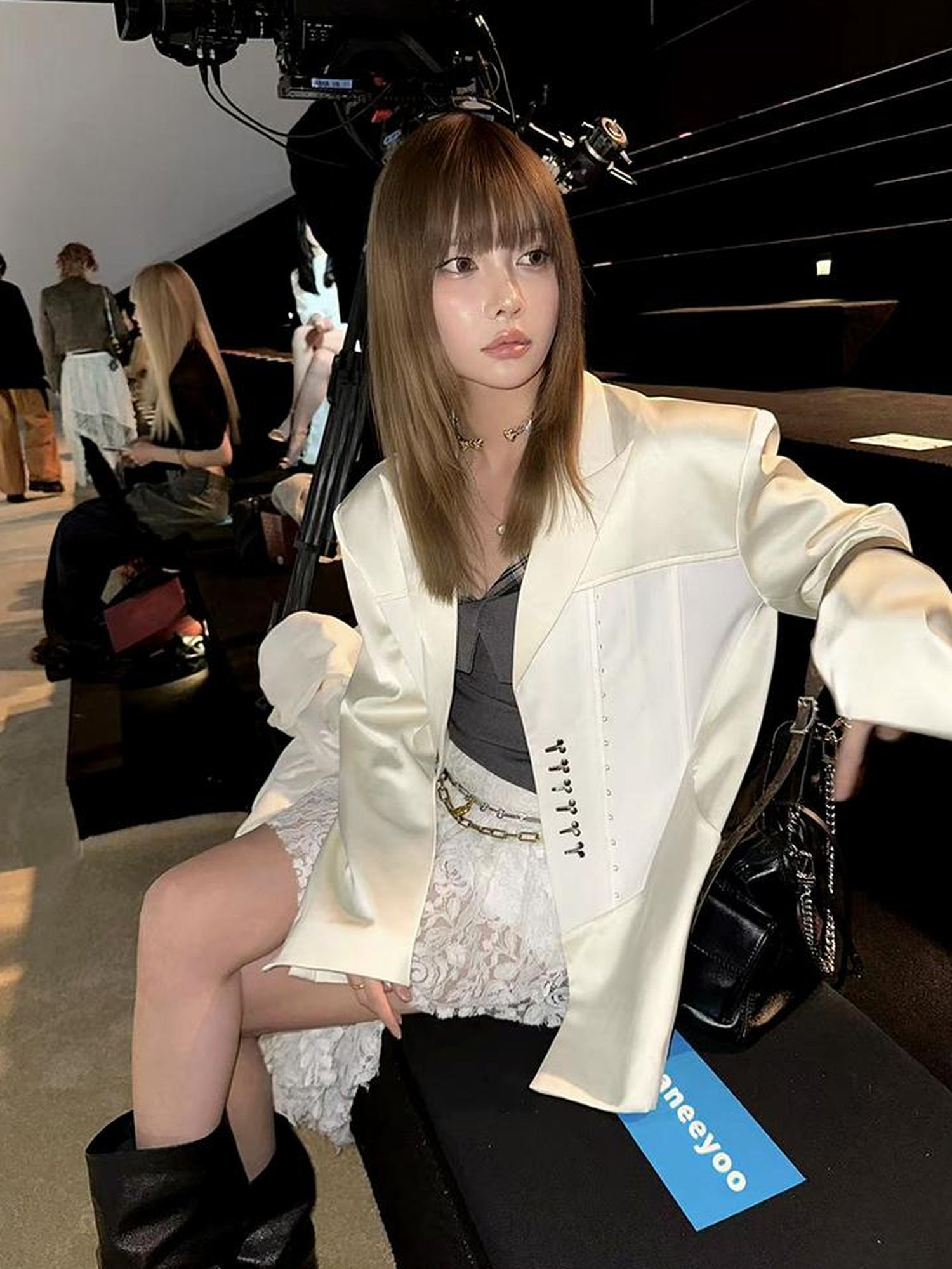 AnnoMundi Satin Boned Soft Armor White Blazer