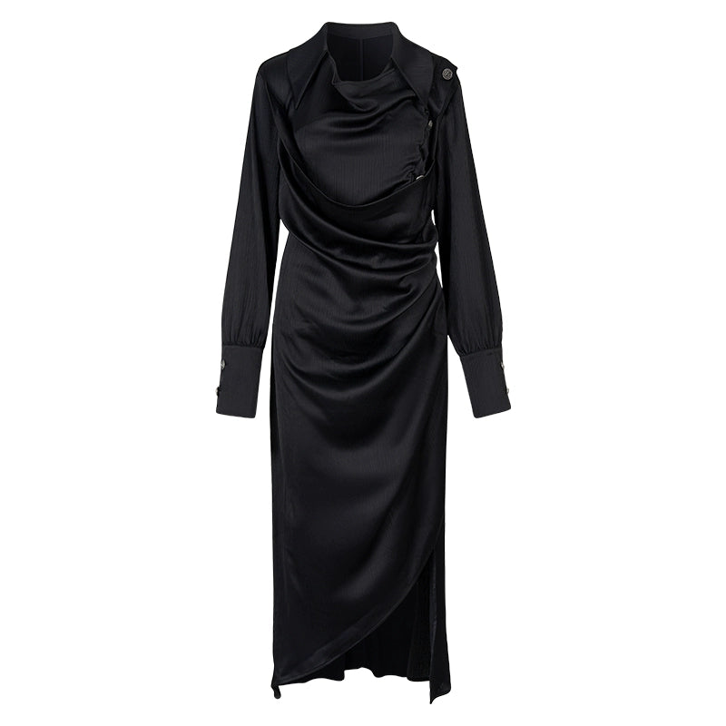 AnnoMundi_Satin_Slit_Draped_Neck_Asymmetrical_Dress_MISSTT