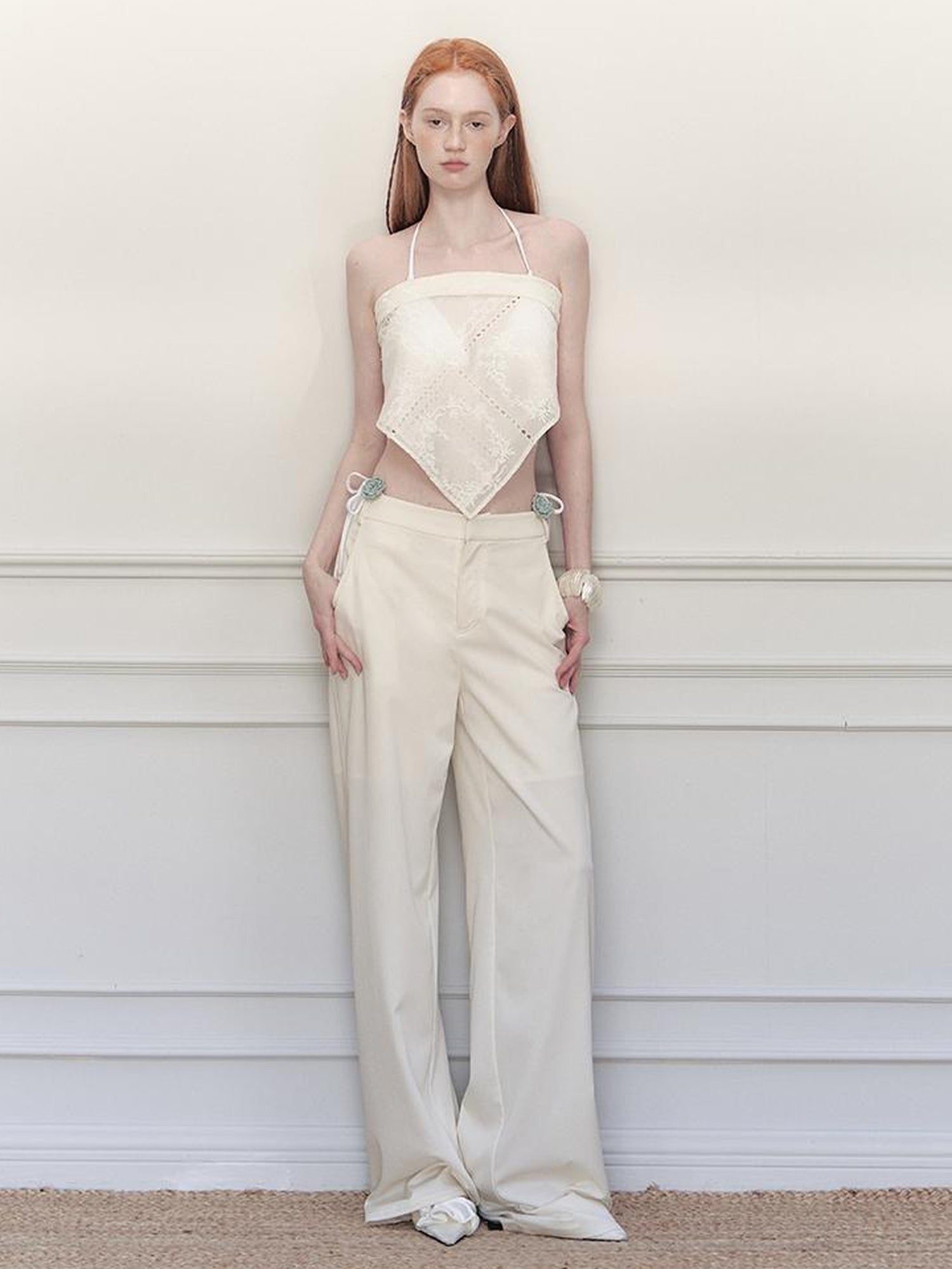 AnnoMundi Sculpted Sheath Trousers With Detachable Lace