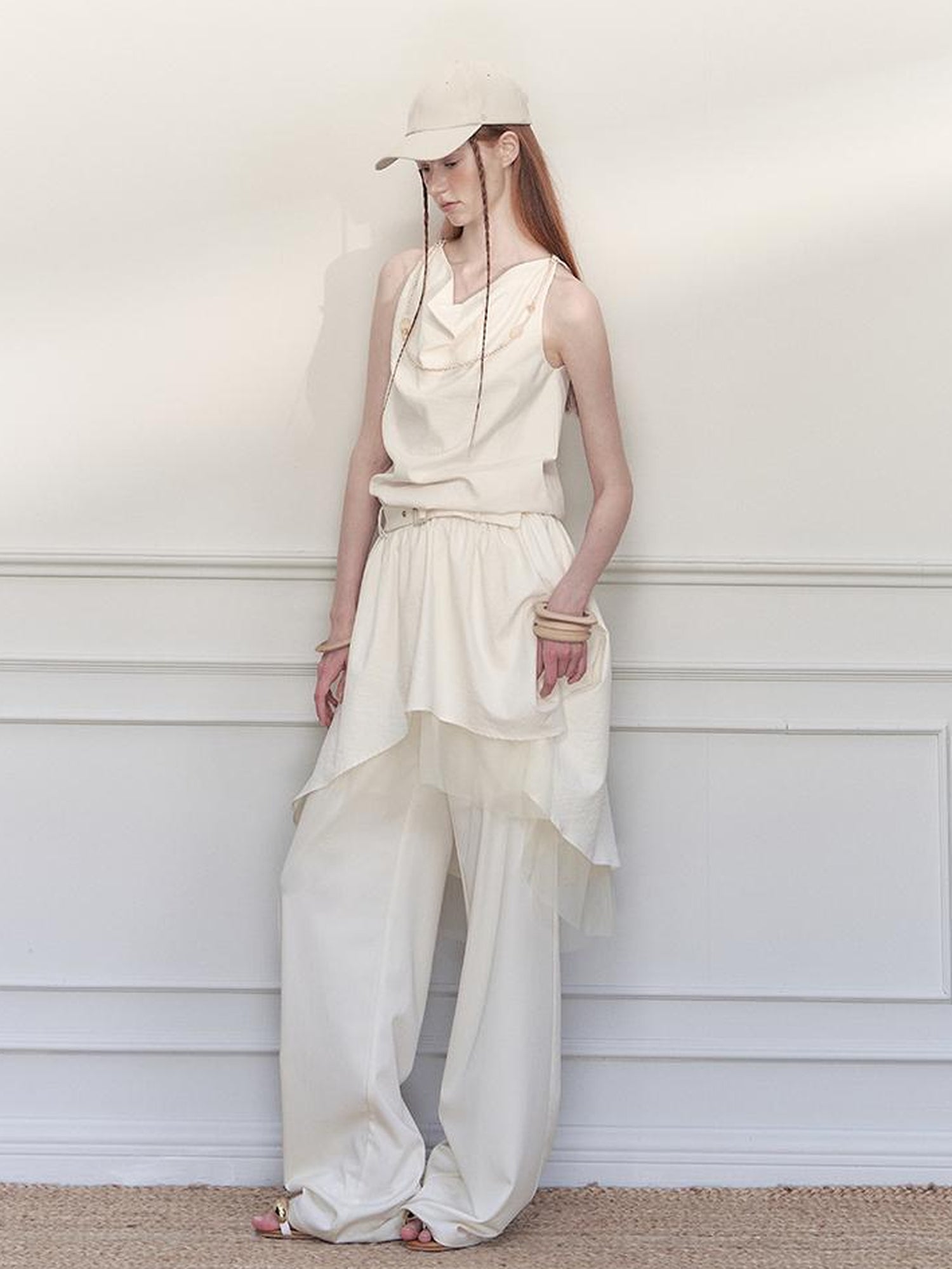 AnnoMundi Sculpted Sheath Trousers With Detachable Lace