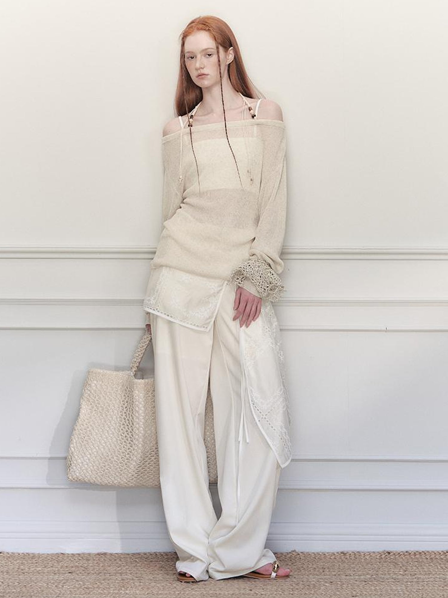 AnnoMundi Sculpted Sheath Trousers With Detachable Lace