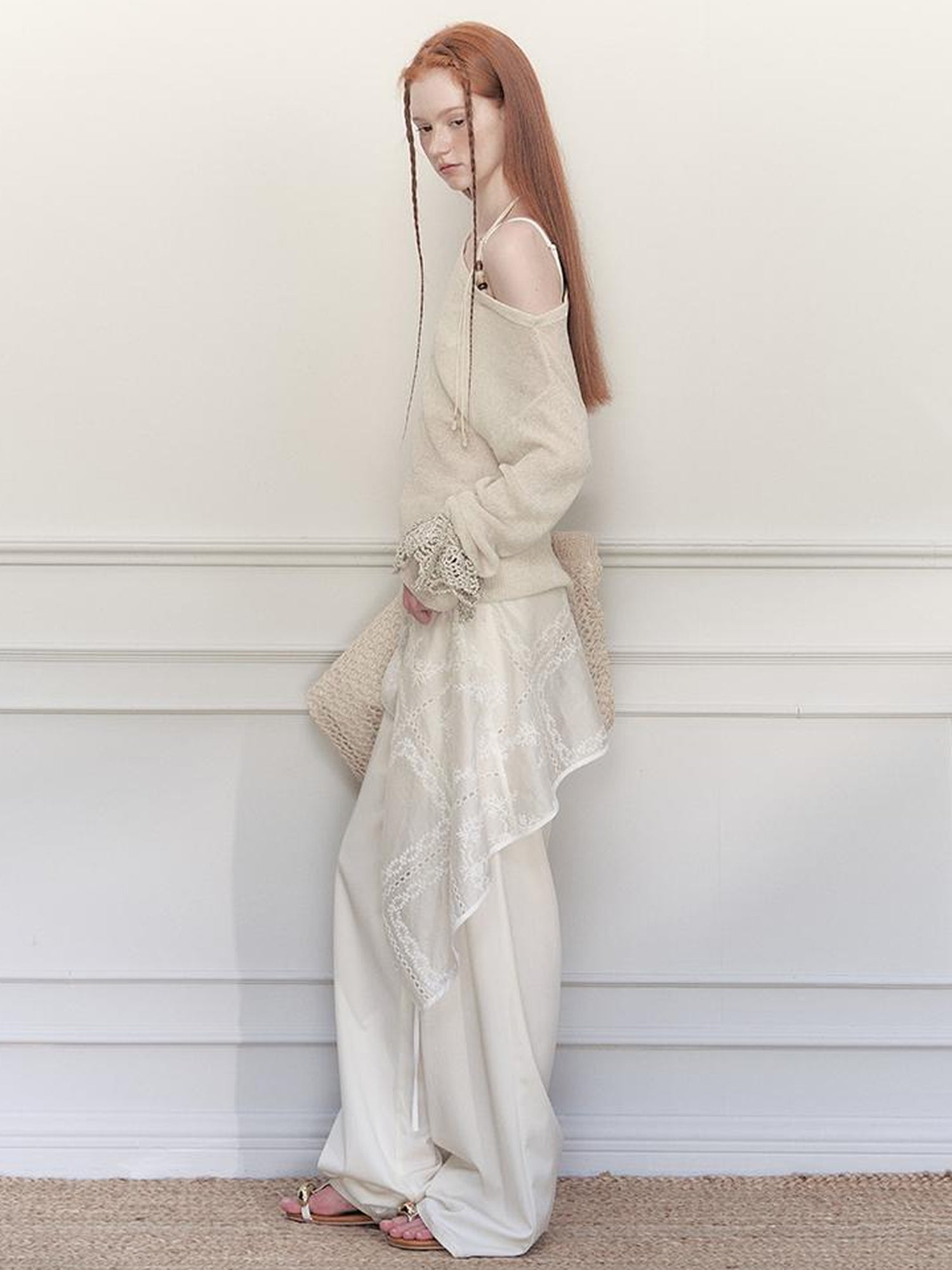 AnnoMundi Sculpted Sheath Trousers With Detachable Lace