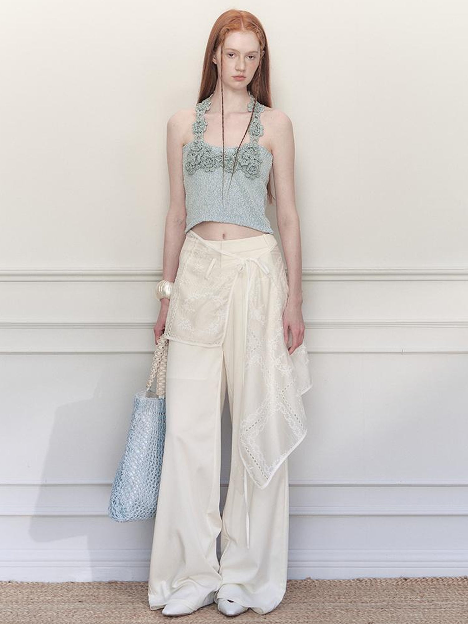 AnnoMundi Sculpted Sheath Trousers With Detachable Lace