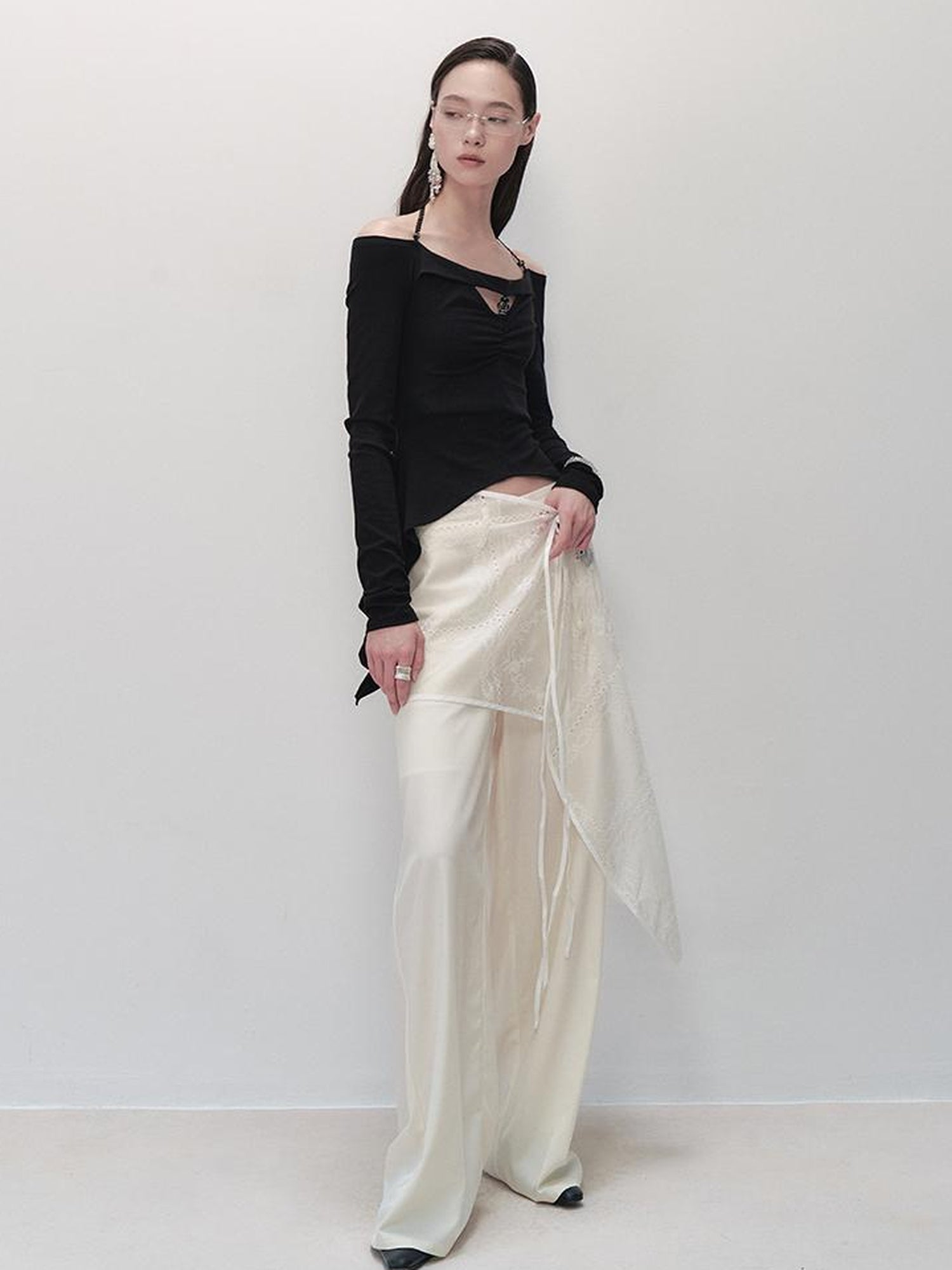 AnnoMundi Sculpted Sheath Trousers With Detachable Lace