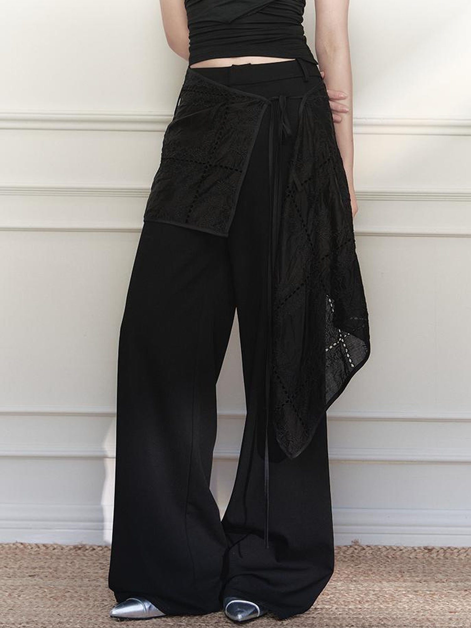 AnnoMundi Sculpted Sheath Trousers With Detachable Lace