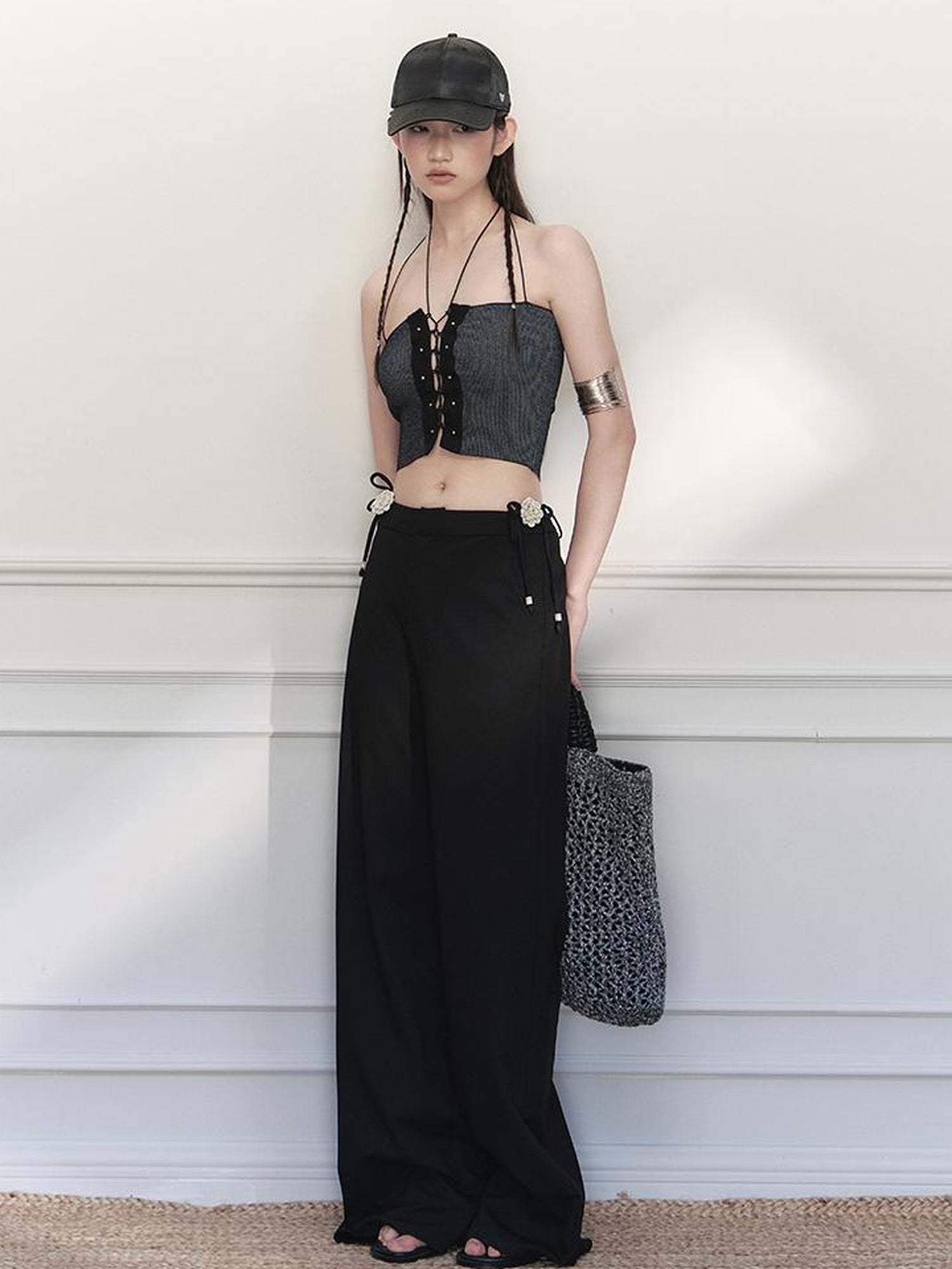 AnnoMundi Sculpted Sheath Trousers With Detachable Lace