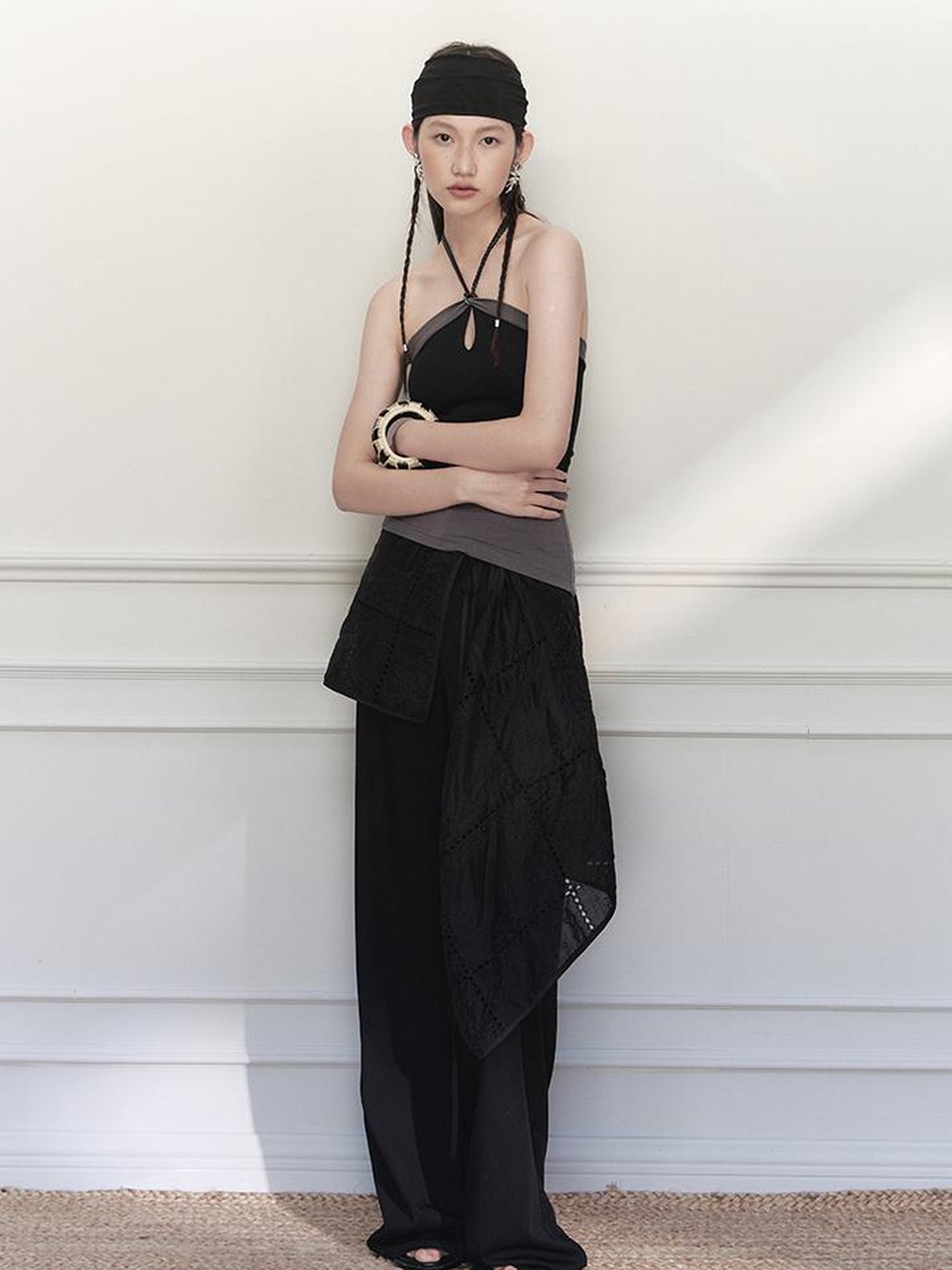 AnnoMundi Sculpted Sheath Trousers With Detachable Lace