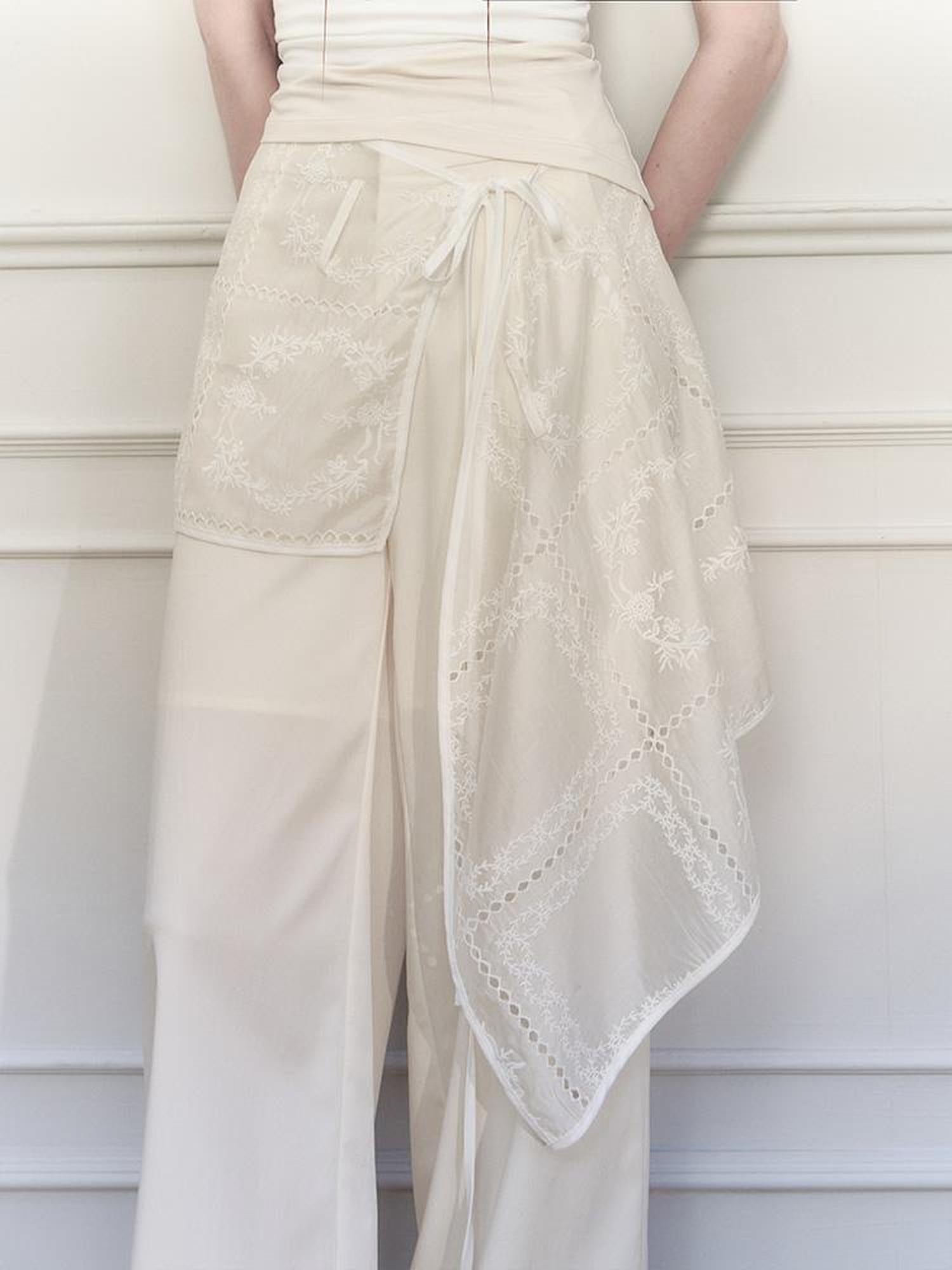 AnnoMundi Sculpted Sheath Trousers With Detachable Lace