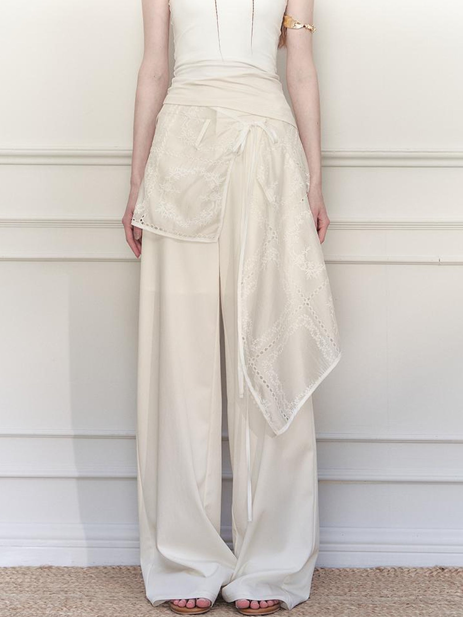 AnnoMundi Sculpted Sheath Trousers With Detachable Lace