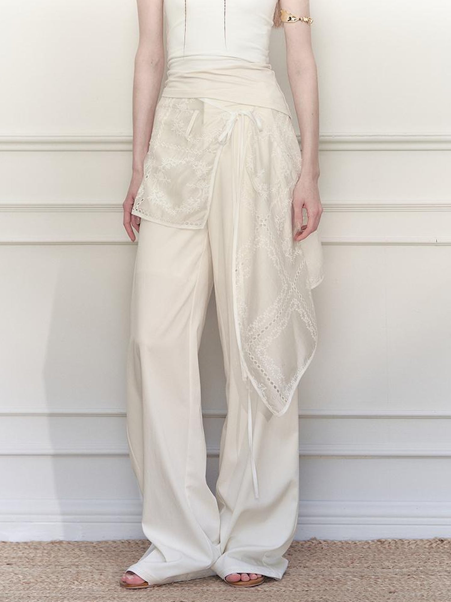 AnnoMundi Sculpted Sheath Trousers With Detachable Lace