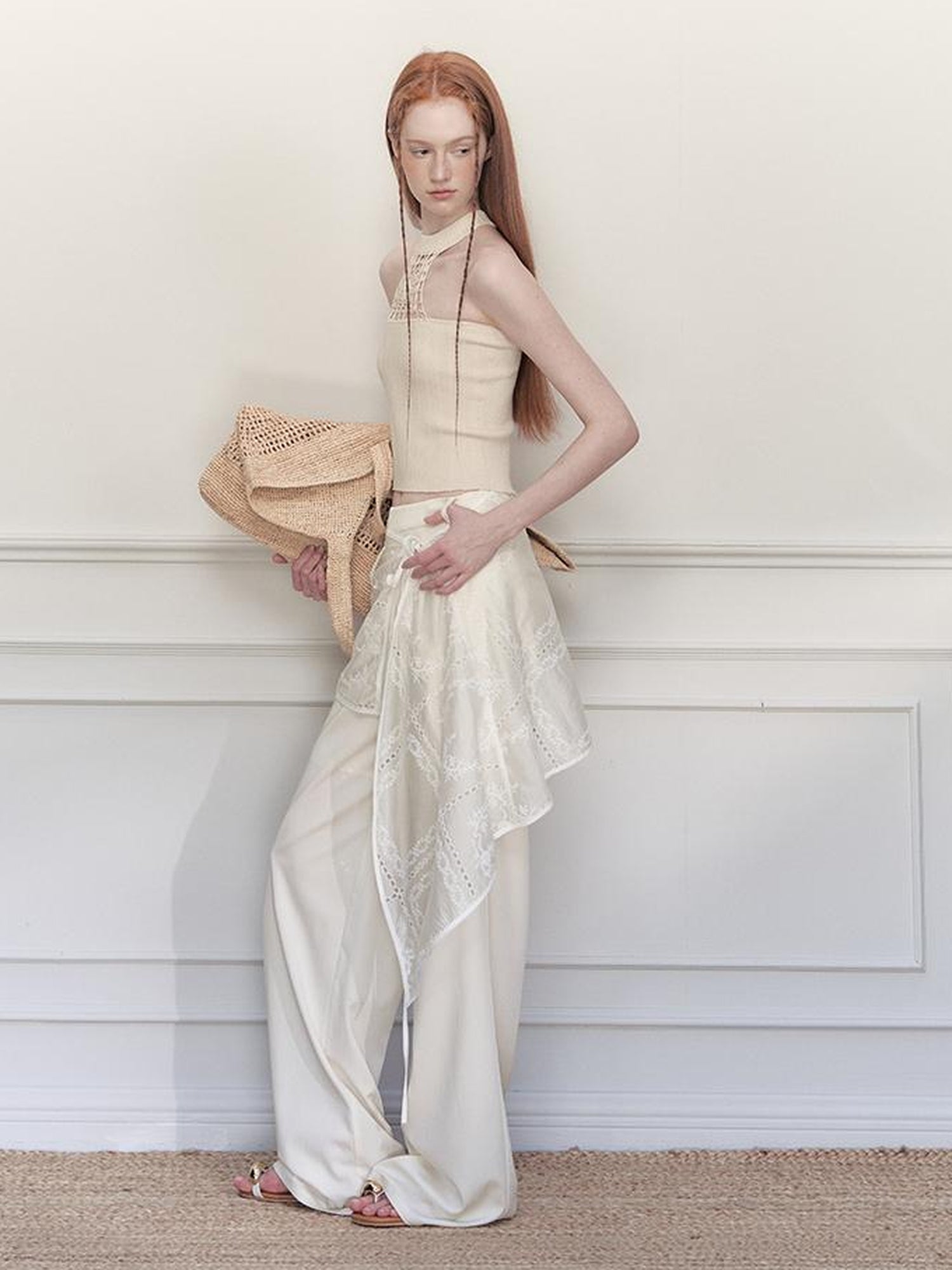 AnnoMundi Sculpted Sheath Trousers With Detachable Lace