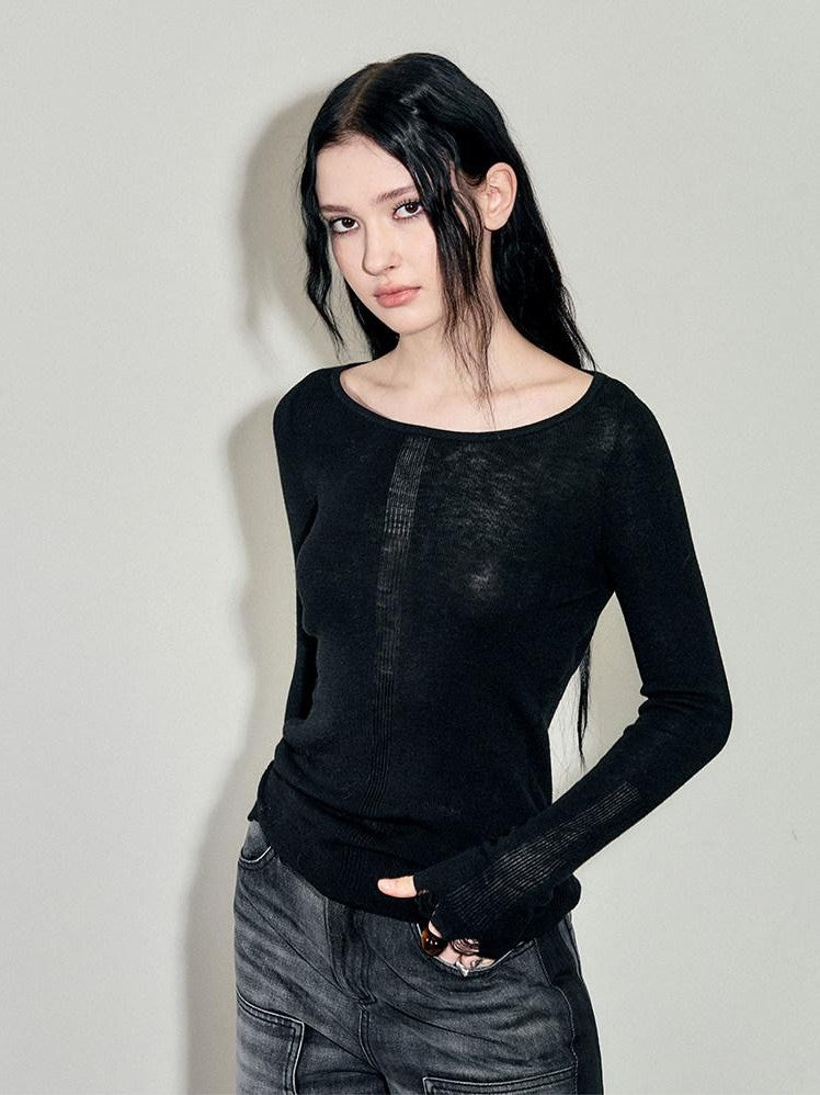 AnnoMundi Semi Sheer Lightweight Knit Nomad Crewneck Women&