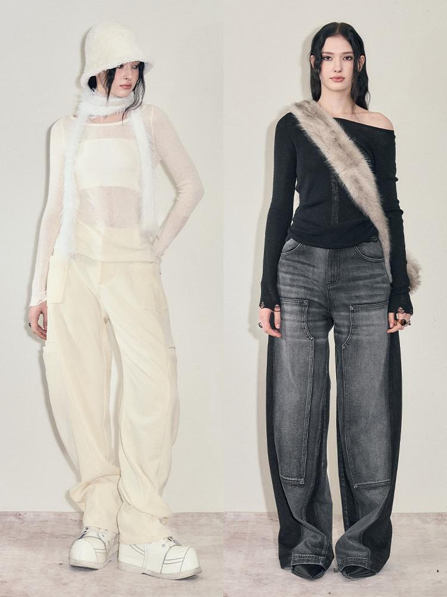 AnnoMundi Semi Sheer Wool Knit Sweater Winter Boho Casual Crewneck Top