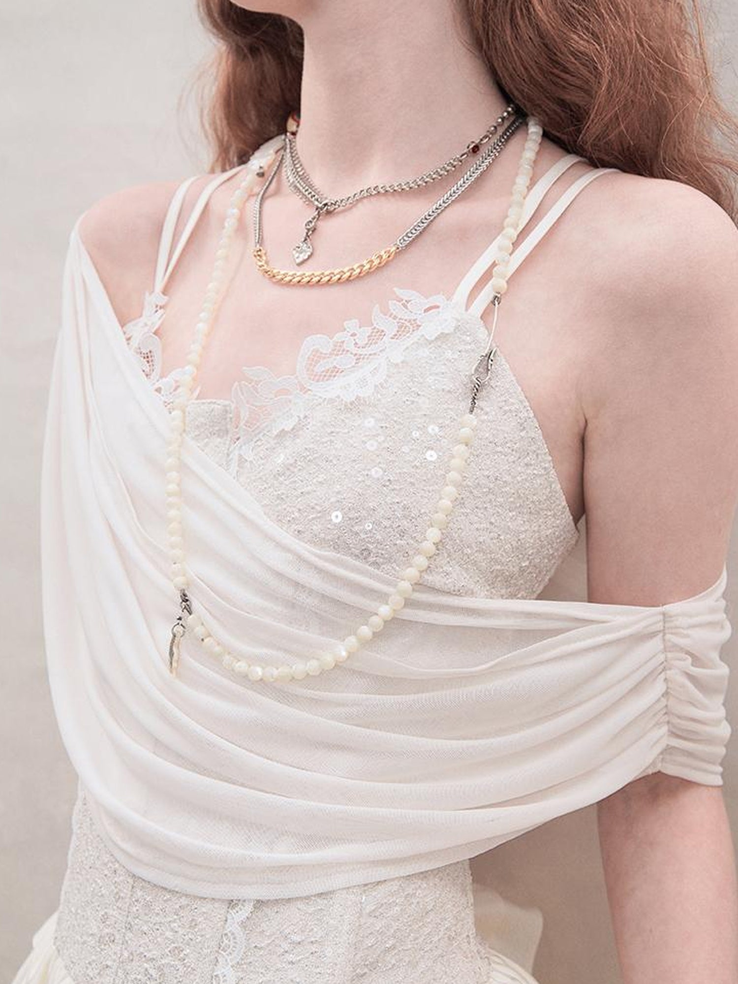 AnnoMundi Sequin Lace Slip Maxi Dress