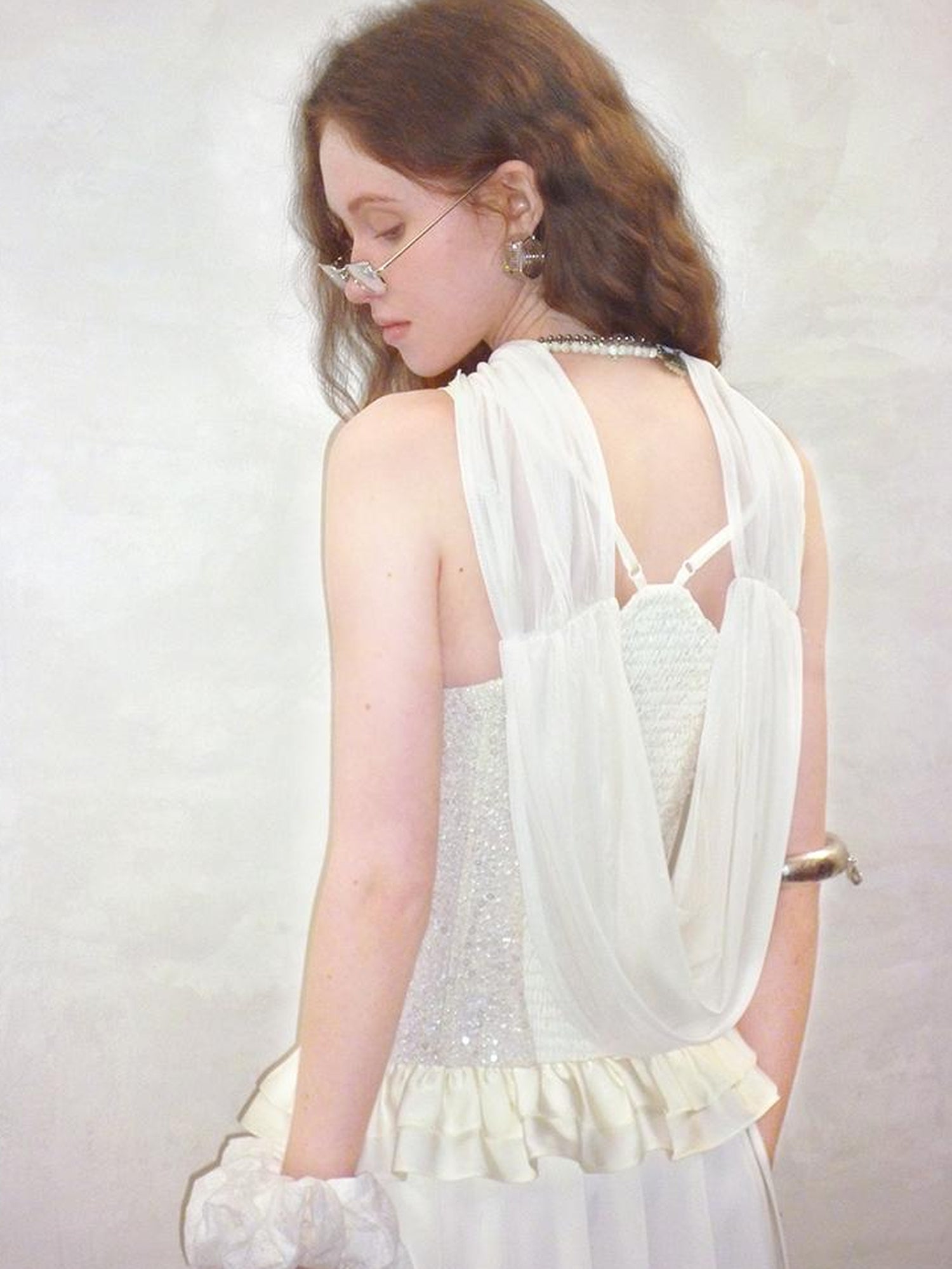 AnnoMundi Sequin Lace Slip Maxi Dress