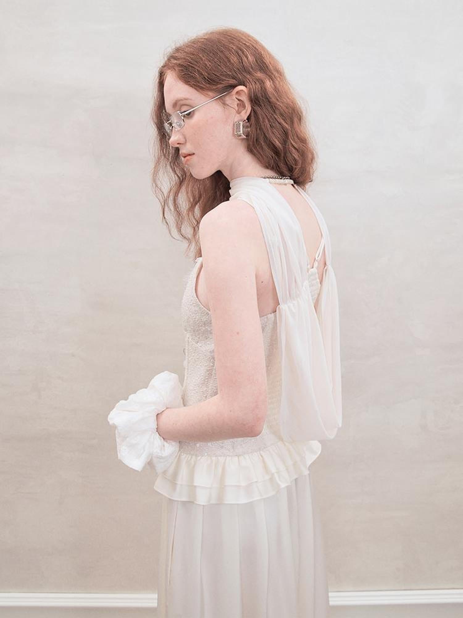 AnnoMundi Sequin Lace Slip Maxi Dress