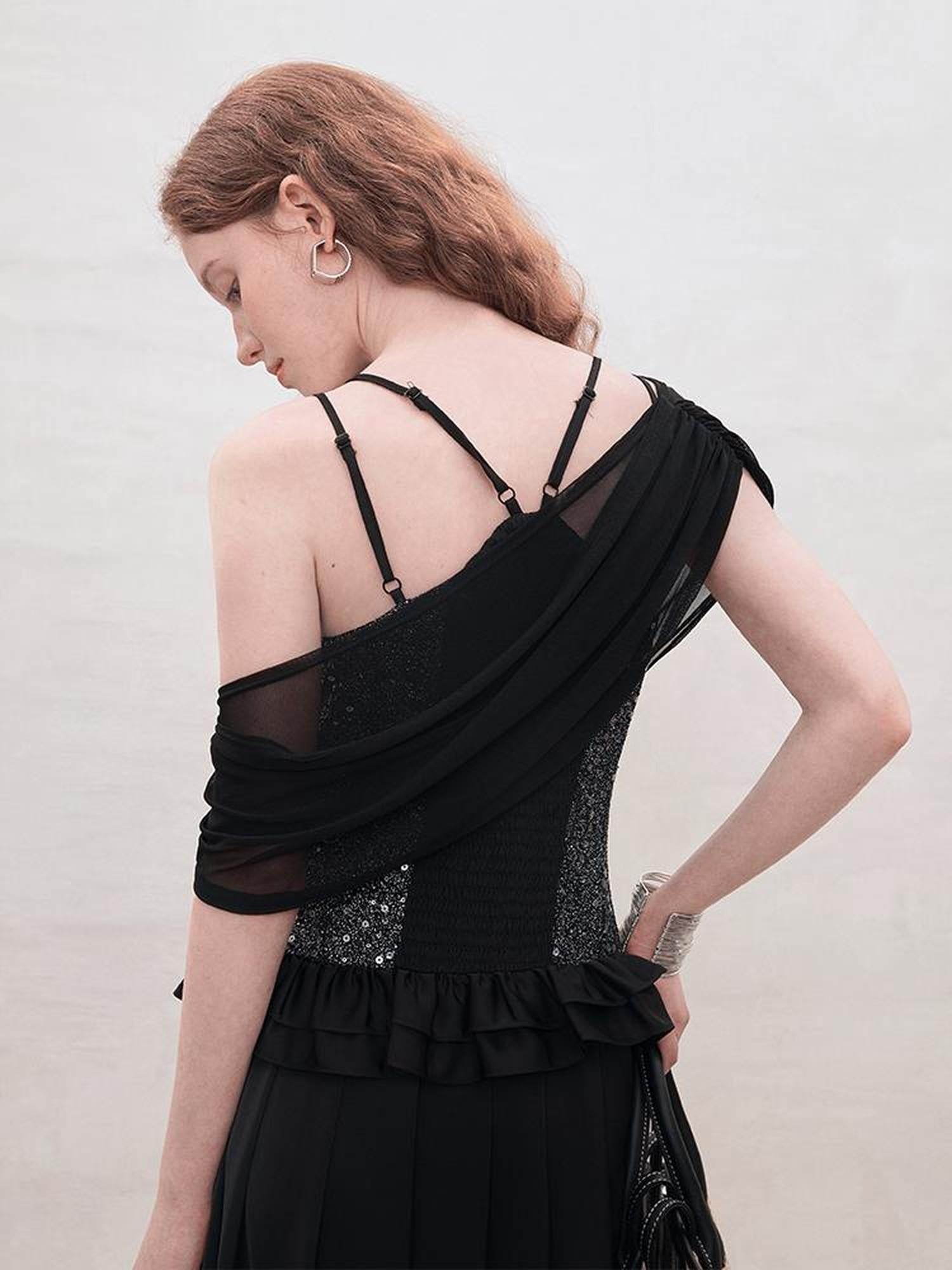 AnnoMundi Sequin Lace Slip Maxi Dress