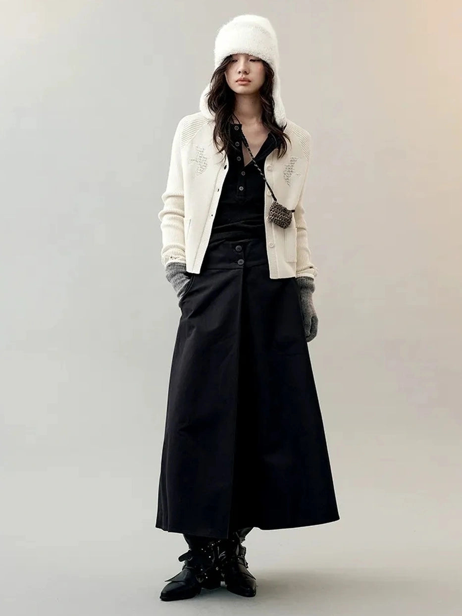 AnnoMundi Shadow Bird Embroidered Cardigan V-neck T-shirt Long Sleeve Cardigan