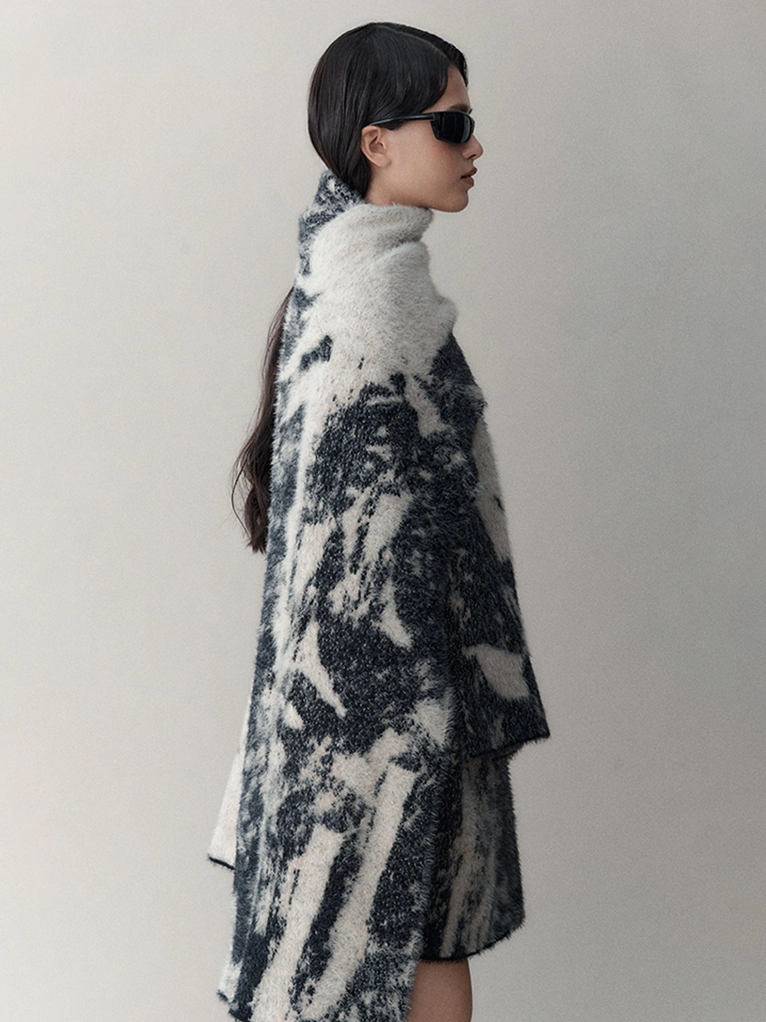 Shadow Bloom Loose Knit Cardigan Coat