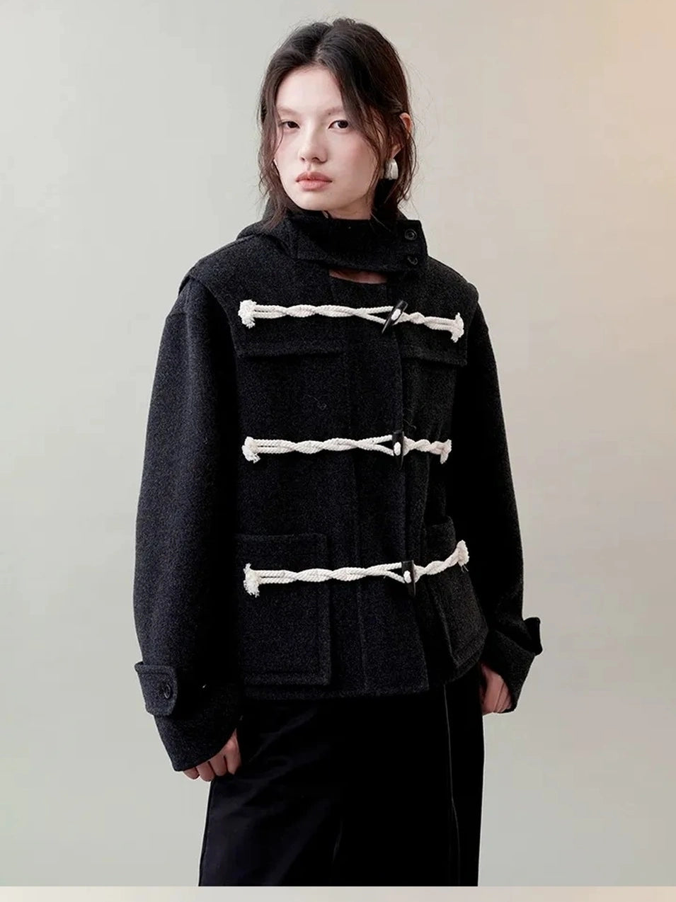 AnnoMundi Shadow Rhythm Short Wool Coat Jacket