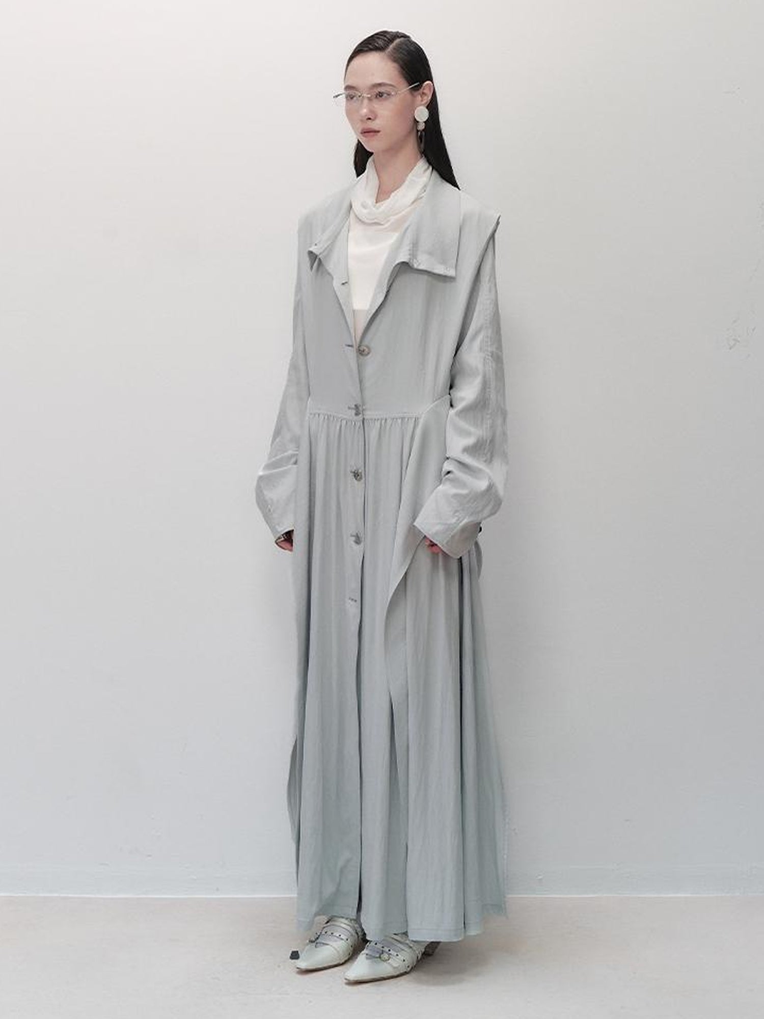 AnnoMundi Sharp Fold Asymmetrical Trench Dress