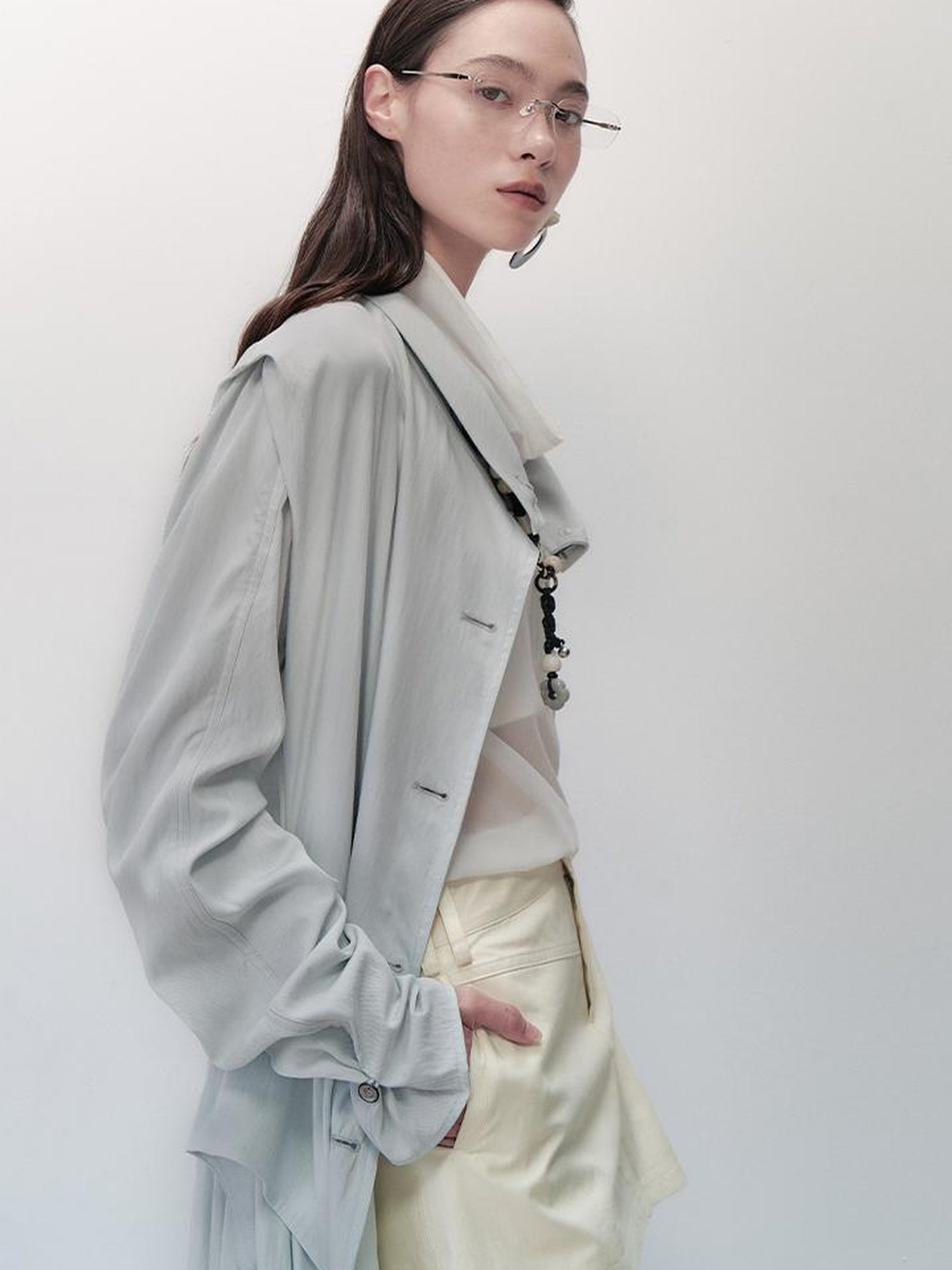 AnnoMundi Sharp Fold Asymmetrical Trench Dress